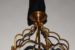 Very Fine Bronze Lantern with Beveled Glass Panels