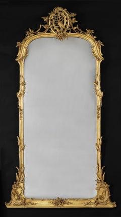 Carved Giltwood Wall Mirror, German, Wheat Sheaf Design, Circa 1860