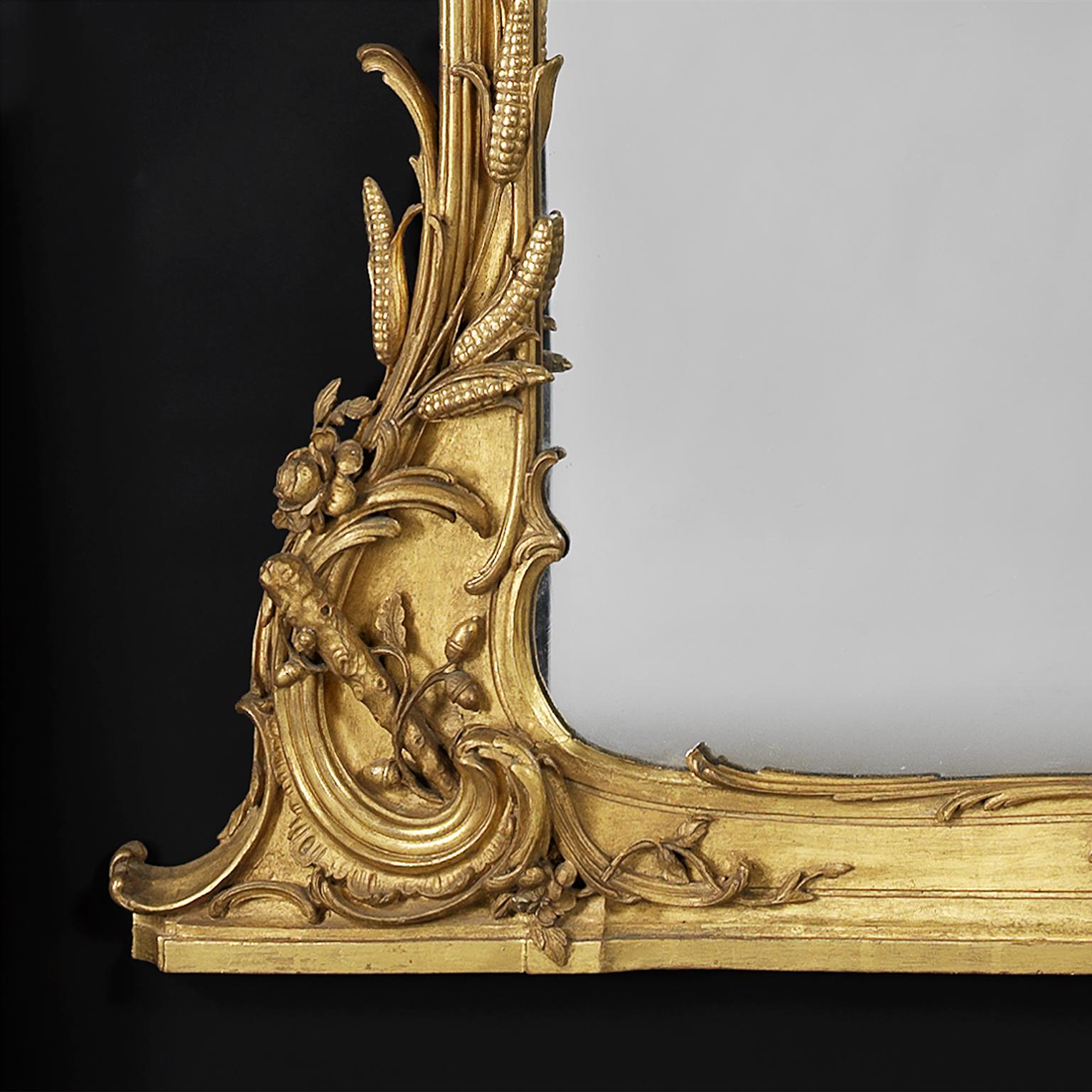 Very Fine Carved Giltwood Mirror, circa 1860 In Good Condition For Sale In Brighton, West Sussex