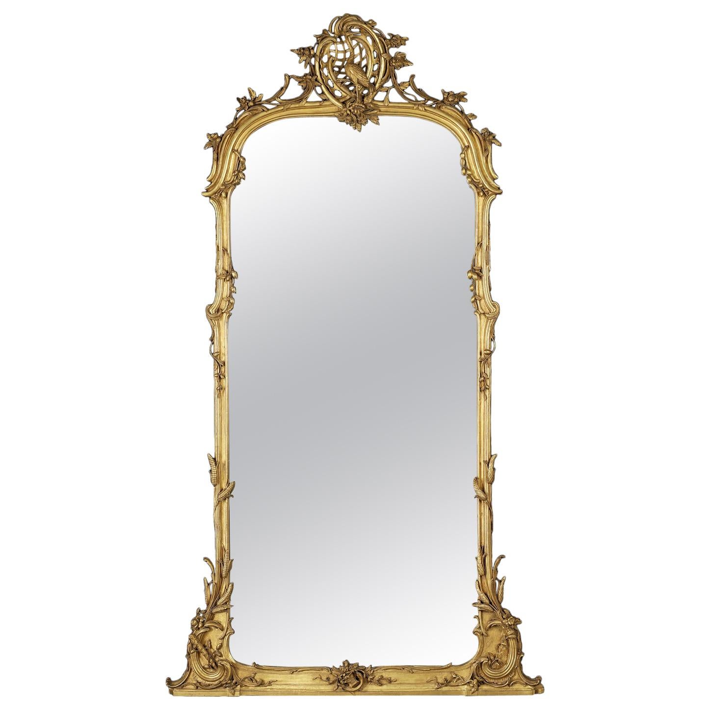 Very Fine Carved Giltwood Mirror, circa 1860 For Sale