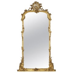 Antique Very Fine Carved Giltwood Mirror, circa 1860