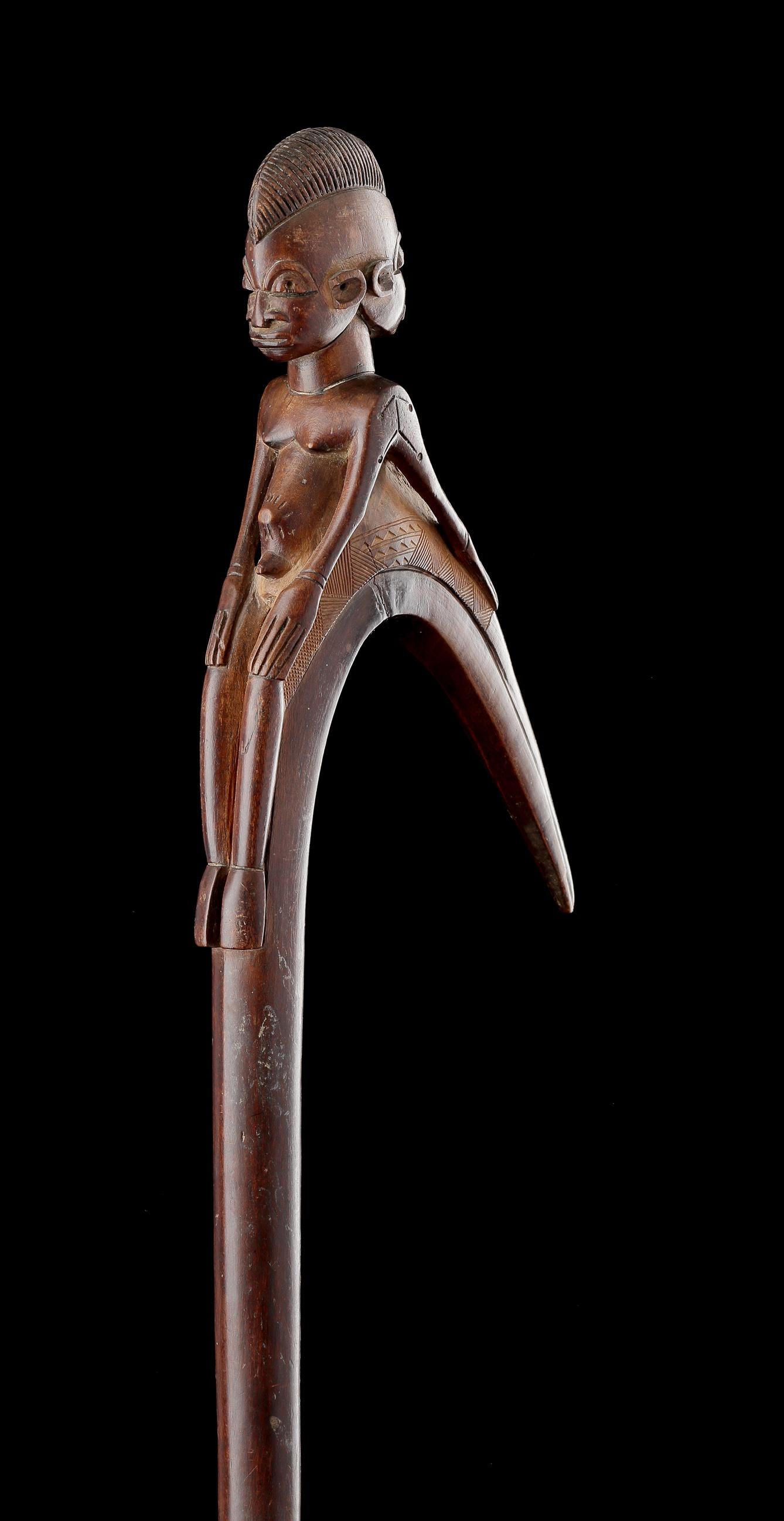 A Very Fine Carved Staff by Sikiré Kambiré (1896 - 1963) For Sale 4