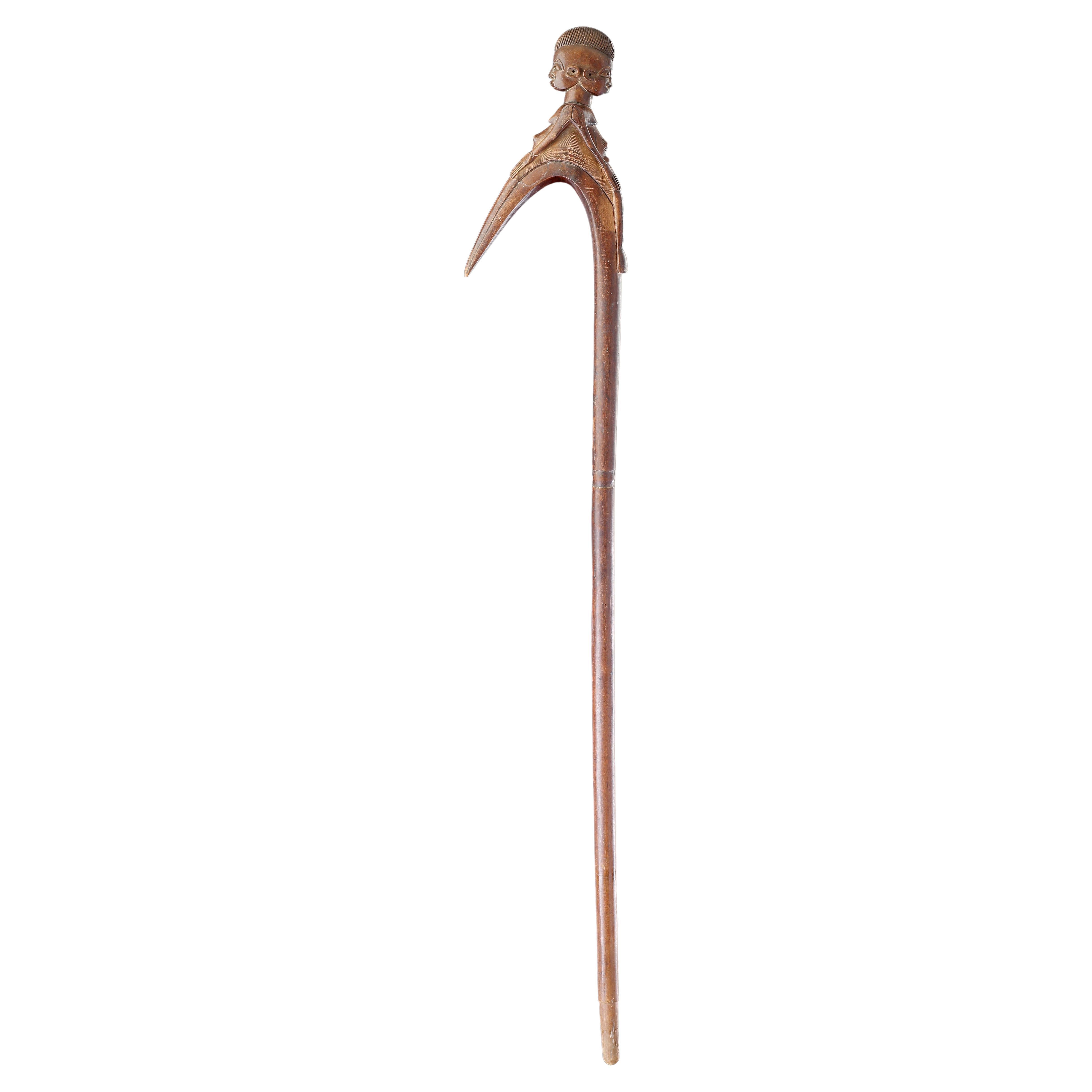 A Very Fine Carved Staff by Sikiré Kambiré (1896 - 1963) For Sale