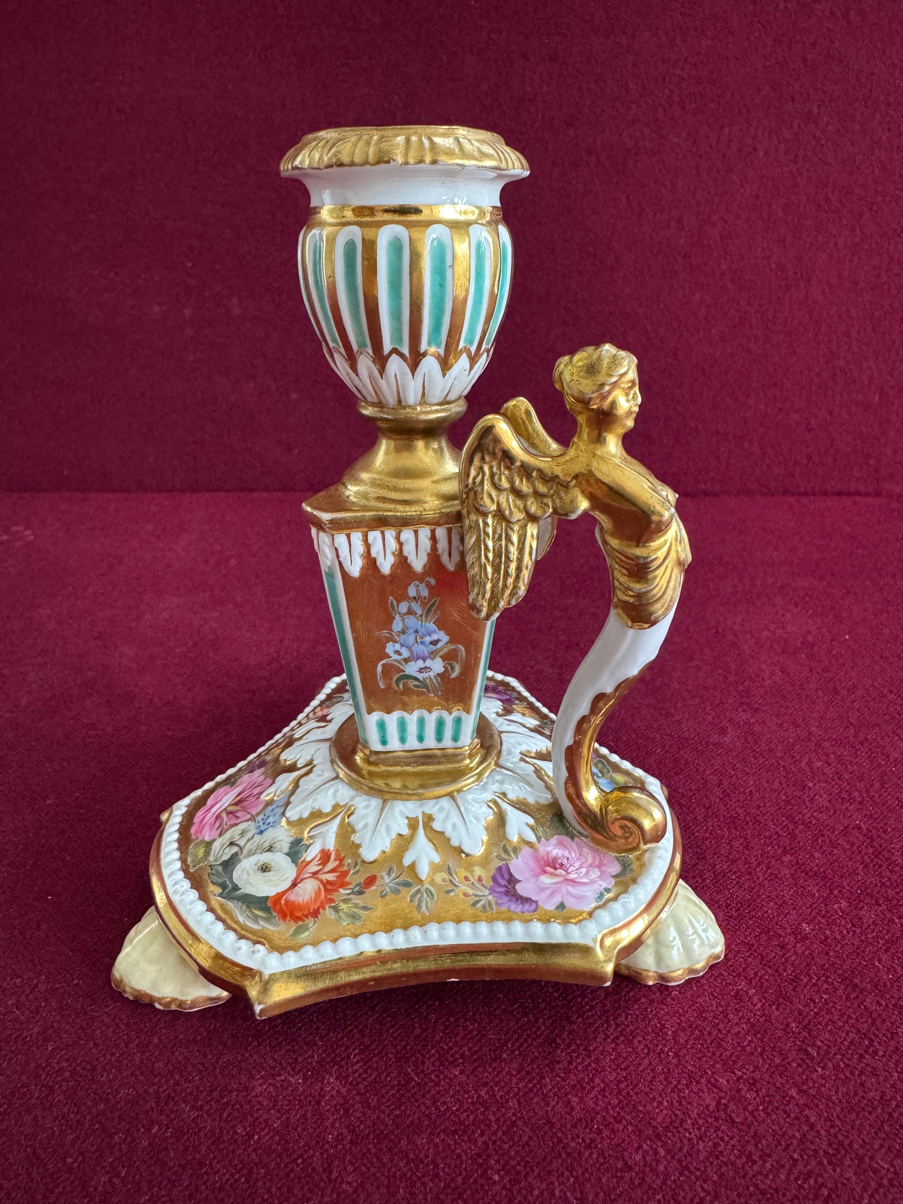 A very fine Coalport Porcelain Library Candlestick c.1815 - 1820 2