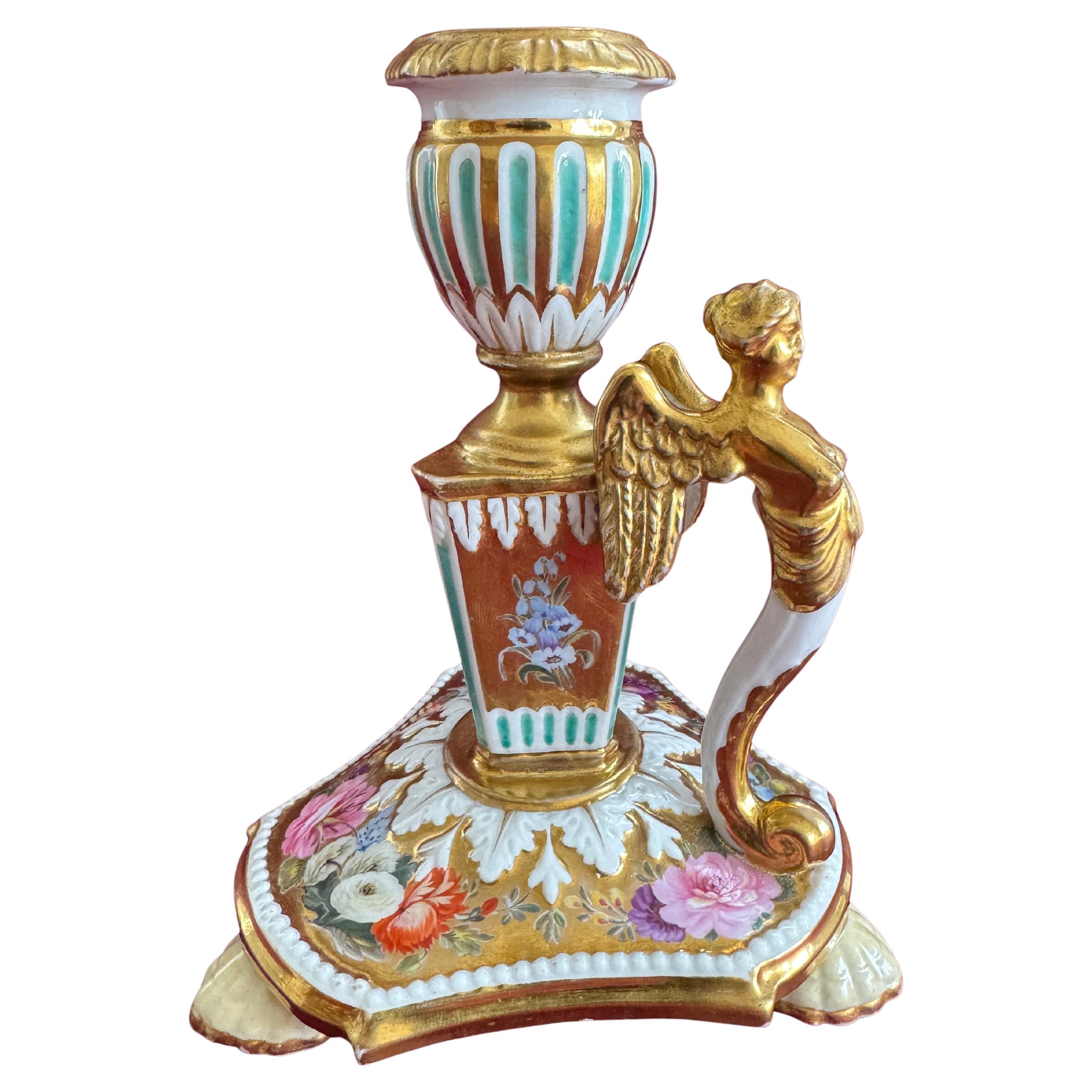 A very fine Coalport Porcelain Library Candlestick c.1815 - 1820