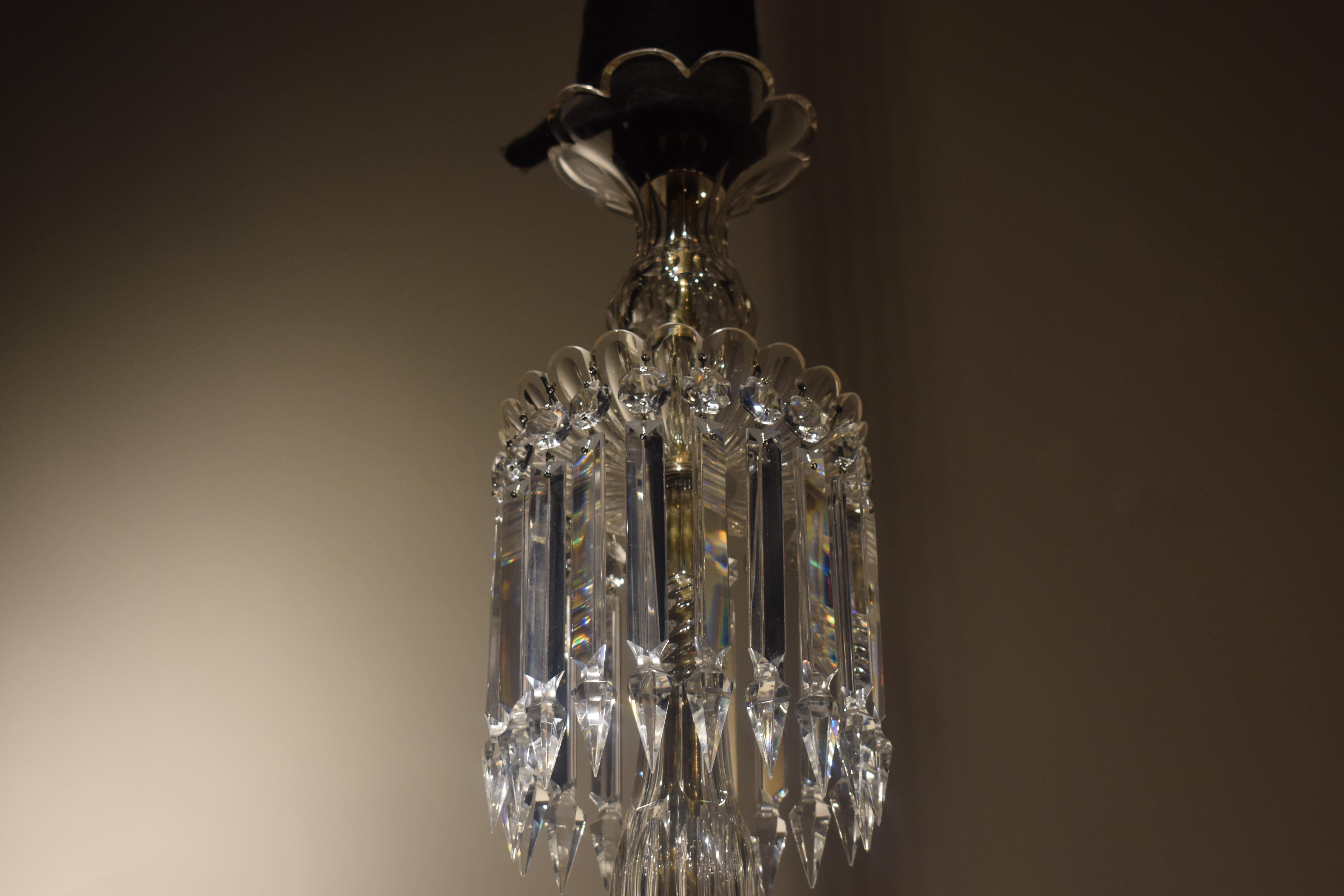 A Very Fine Crystal 10 Light Chandelier by Baccarat For Sale 5