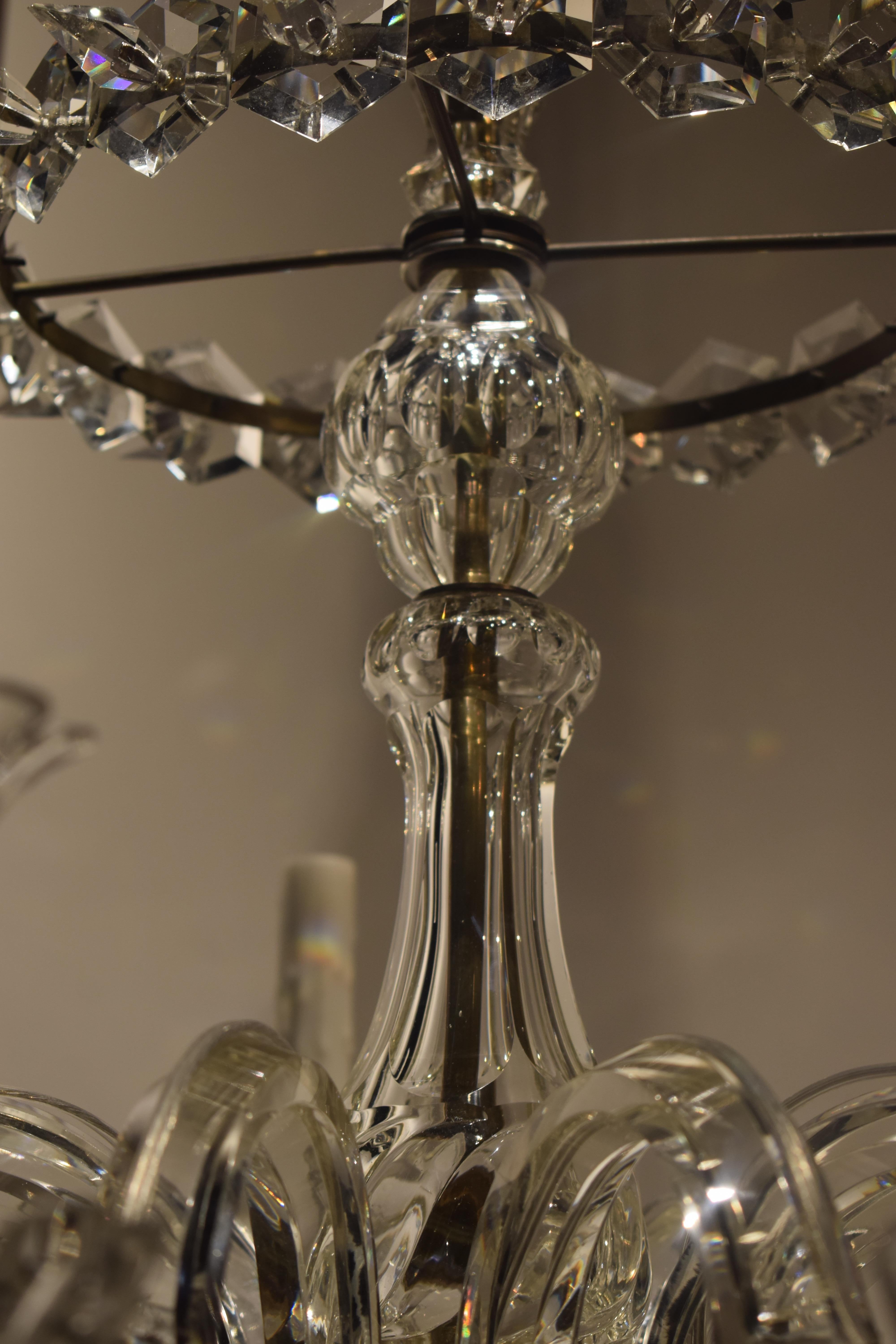 A Very Fine Crystal 10 Light Chandelier by Baccarat For Sale 6