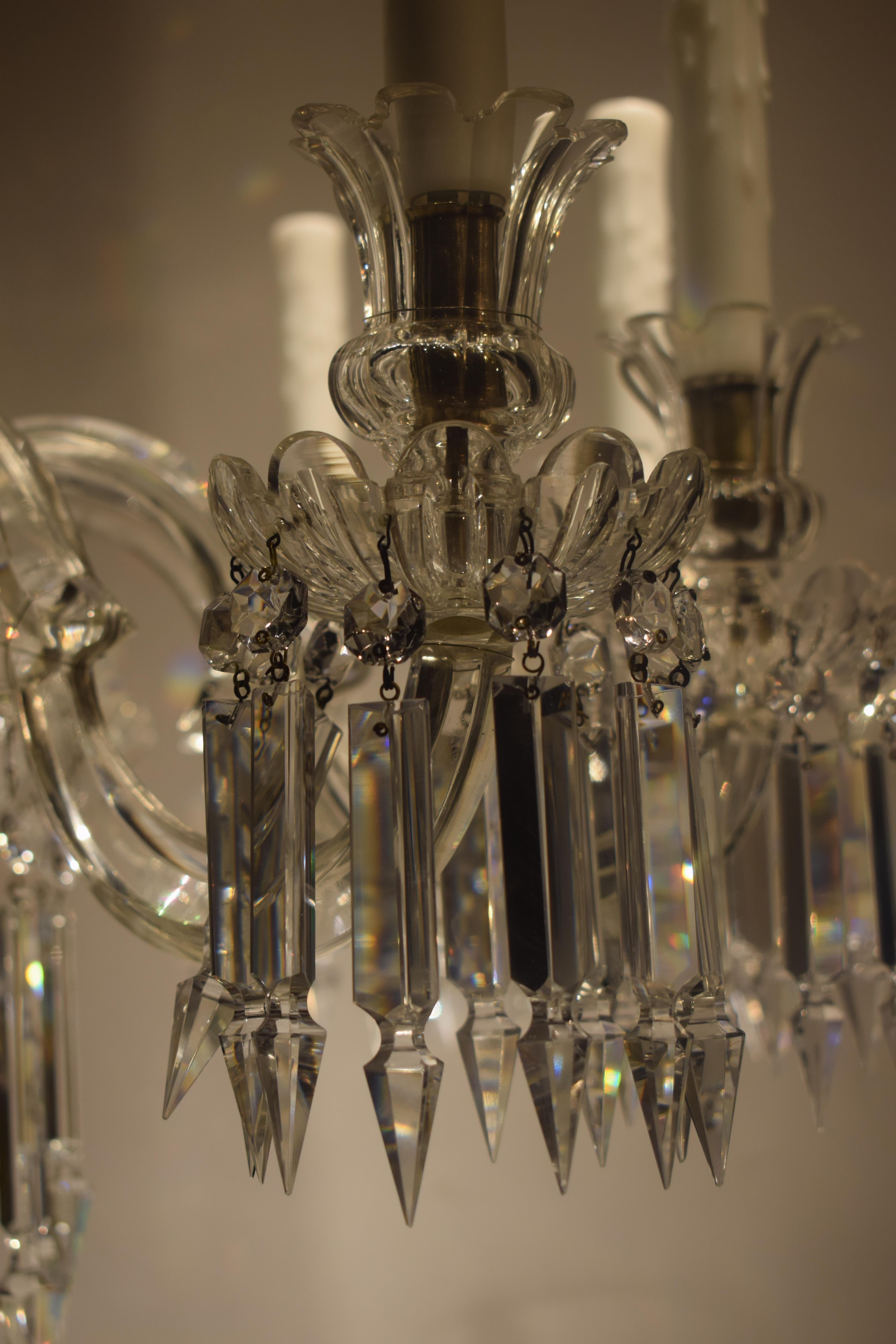 A Very Fine Crystal 10 Light Chandelier by Baccarat For Sale 7