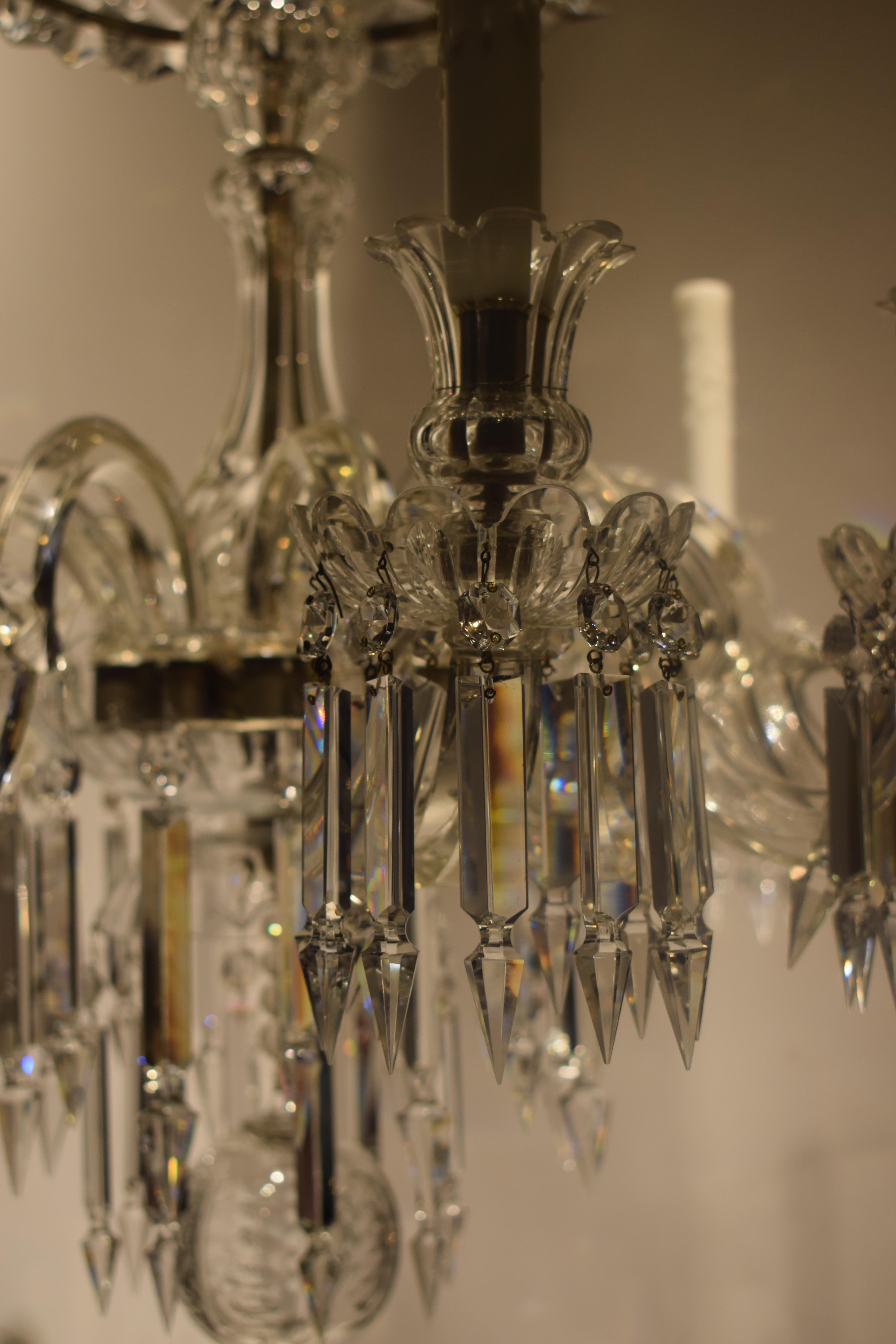 A Very Fine Crystal 10 Light Chandelier by Baccarat For Sale 4
