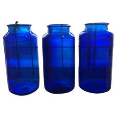 Retro Very Fine & Decorative Blue Glass Jar
