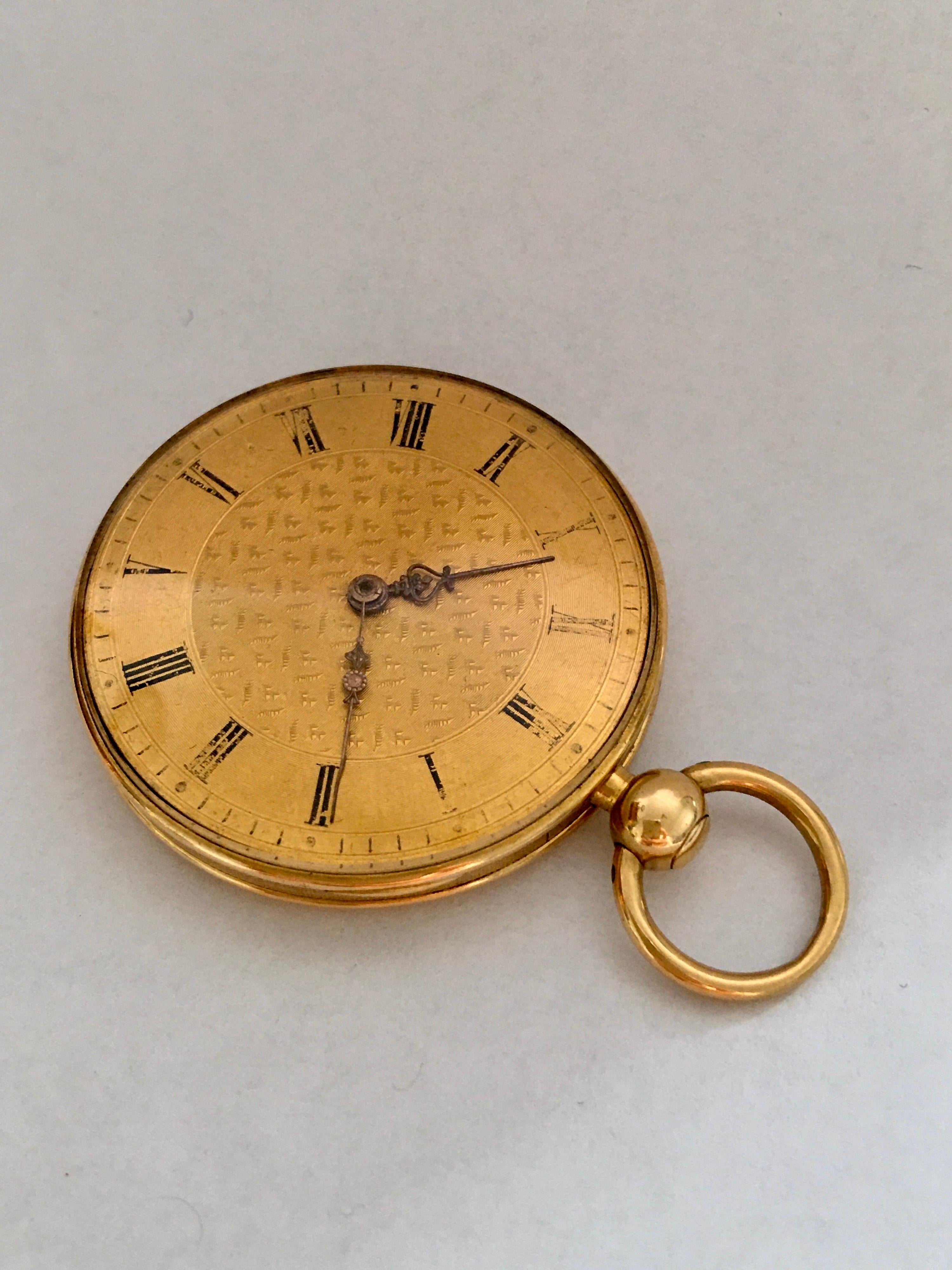 Very Fine Early 18K Gold Key-Wind D. Mottu & Fils A Geneve Small Pocket Watch 5
