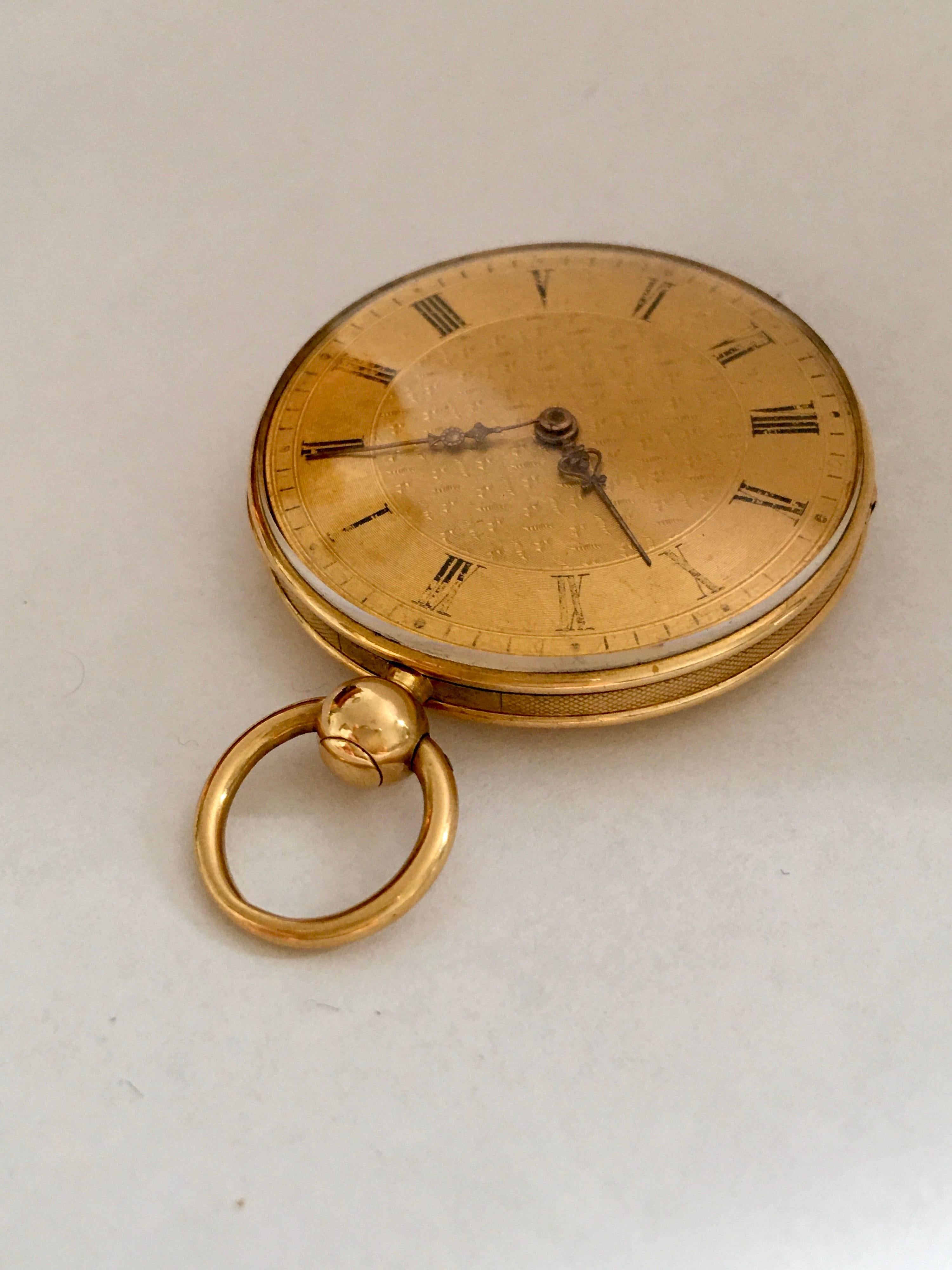 Very Fine Early 18K Gold Key-Wind D. Mottu & Fils A Geneve Small Pocket Watch 7