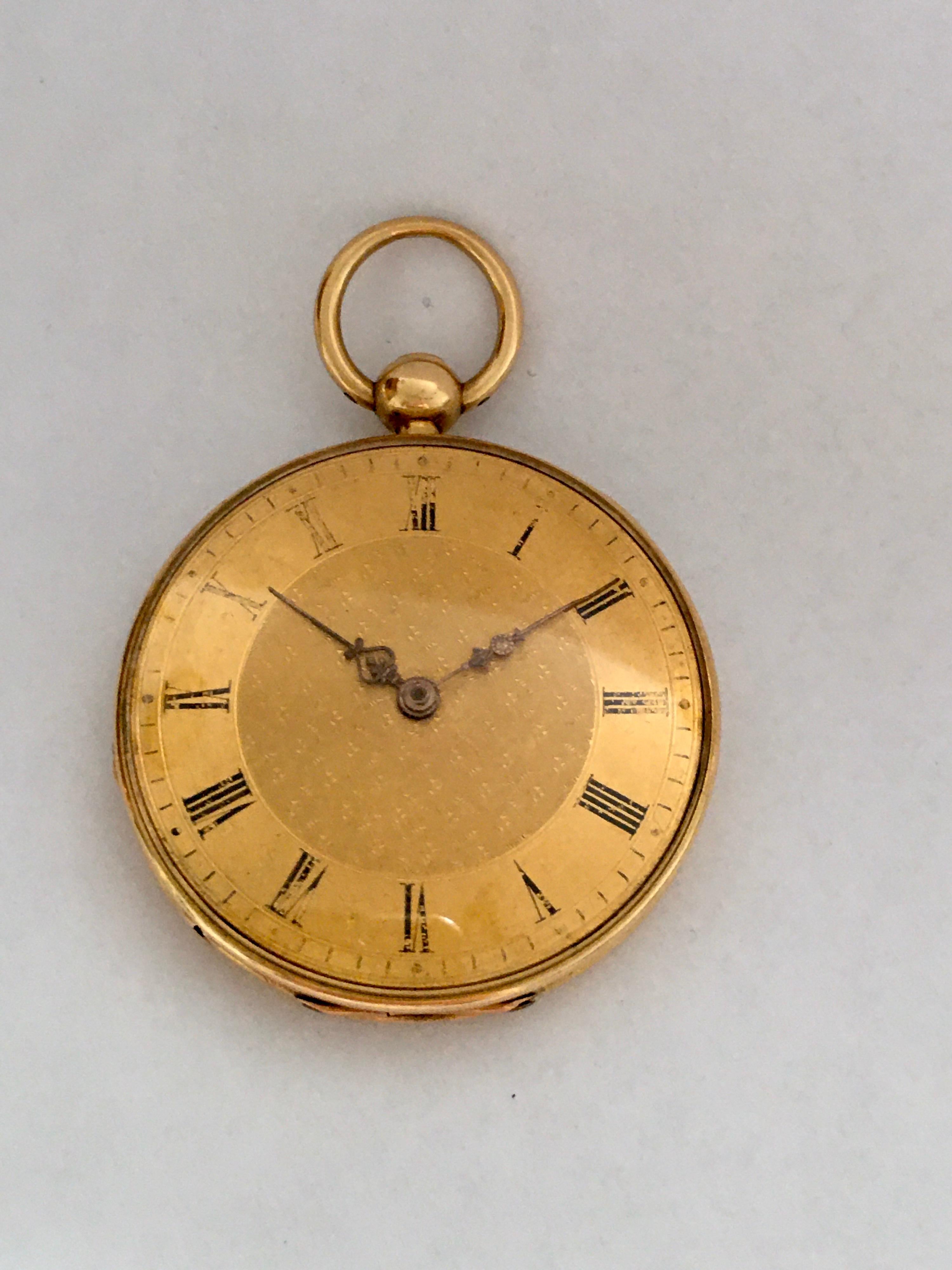 Very Fine Early 18K Gold Key-Wind D. Mottu & Fils A Geneve Small Pocket Watch 8