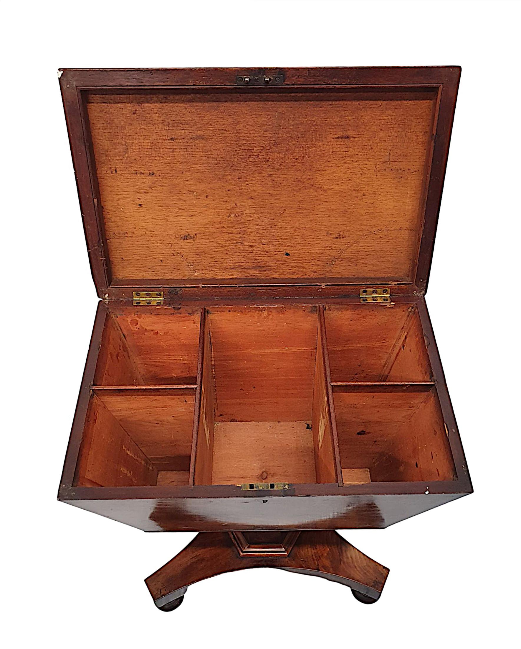English Very Fine Early 19th Century Flame Mahogany Cellerette For Sale