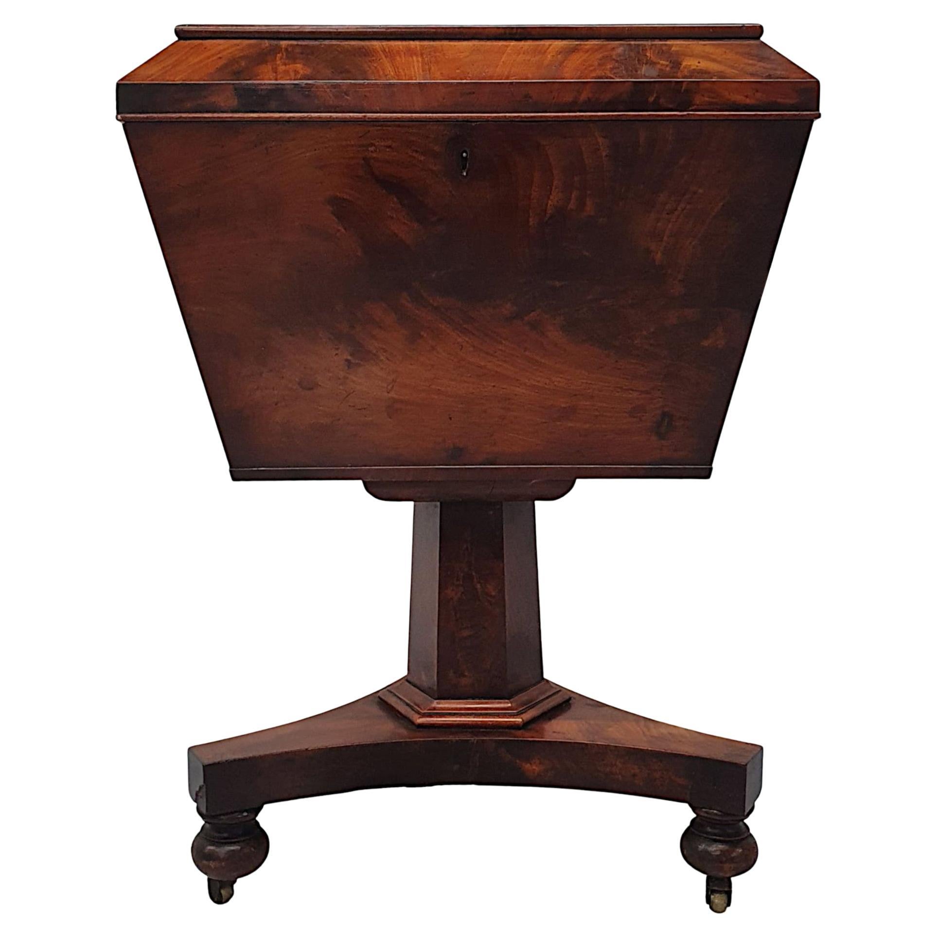 Very Fine Early 19th Century Flame Mahogany Cellerette For Sale