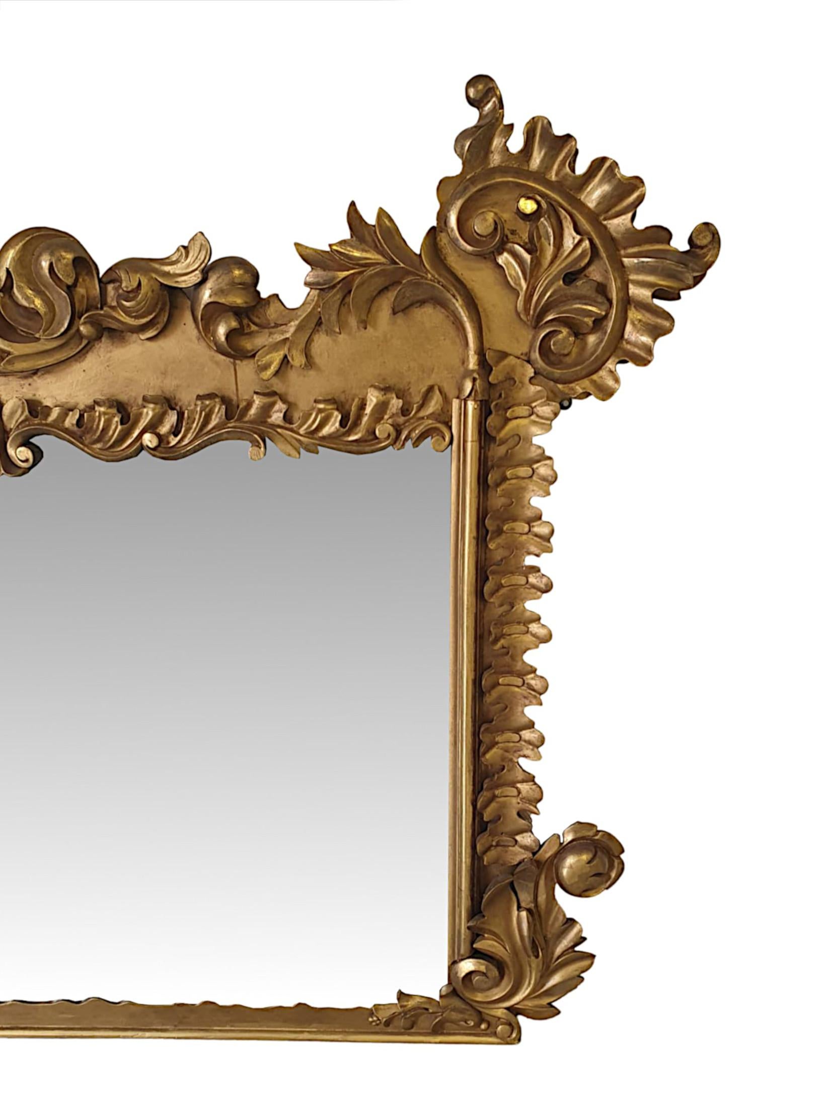 Very Fine Early 19th Century Irish William IV Giltwood Overmantle Mirror In Good Condition For Sale In Dublin, IE