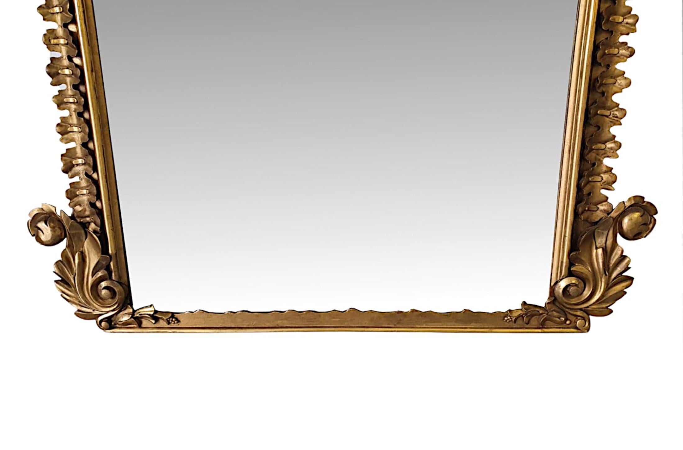 Very Fine Early 19th Century Irish William IV Giltwood Overmantle Mirror For Sale 1