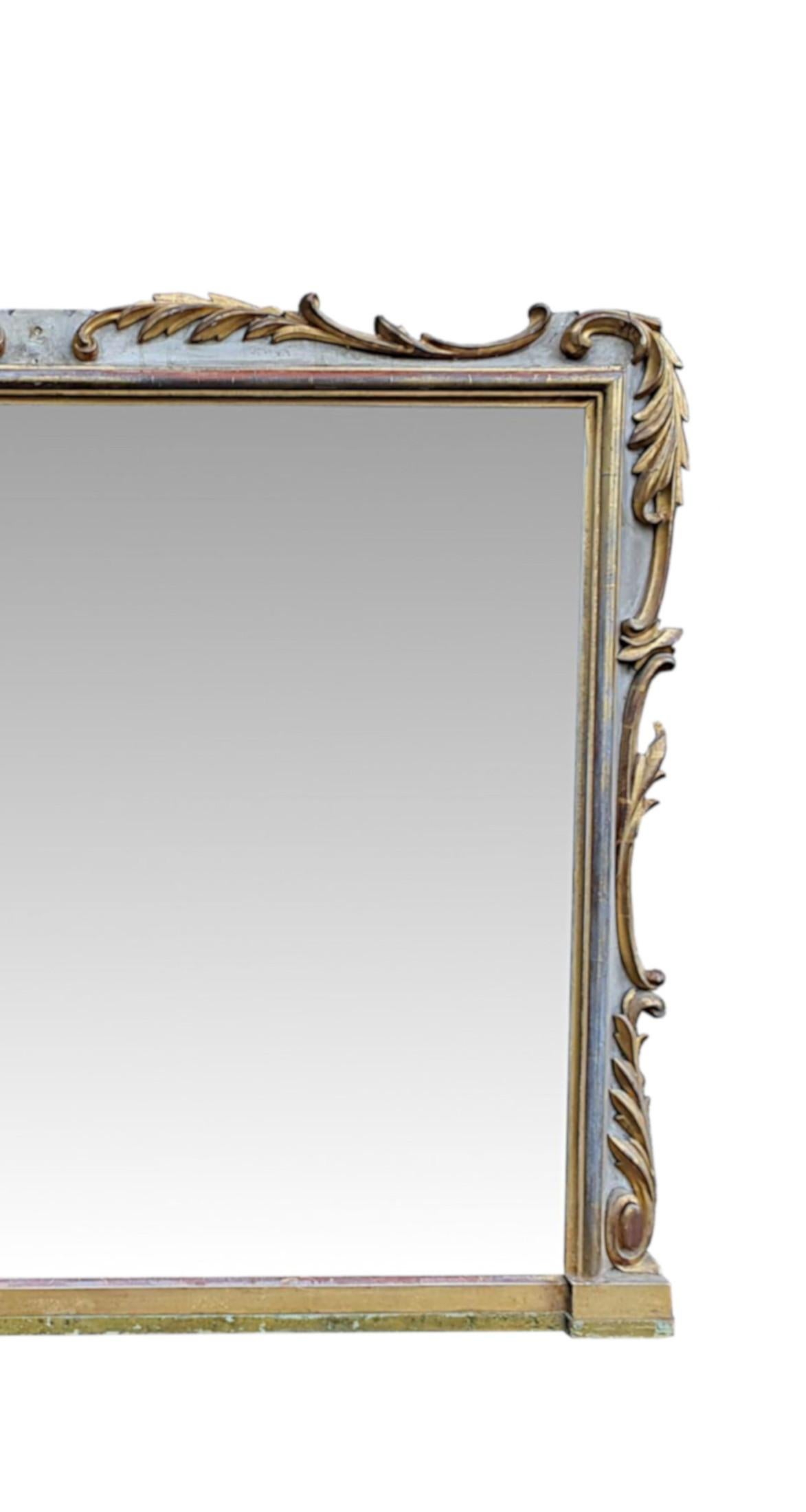 English Very Fine Early 19th Century Parcel Gilt Overmantle Mirror