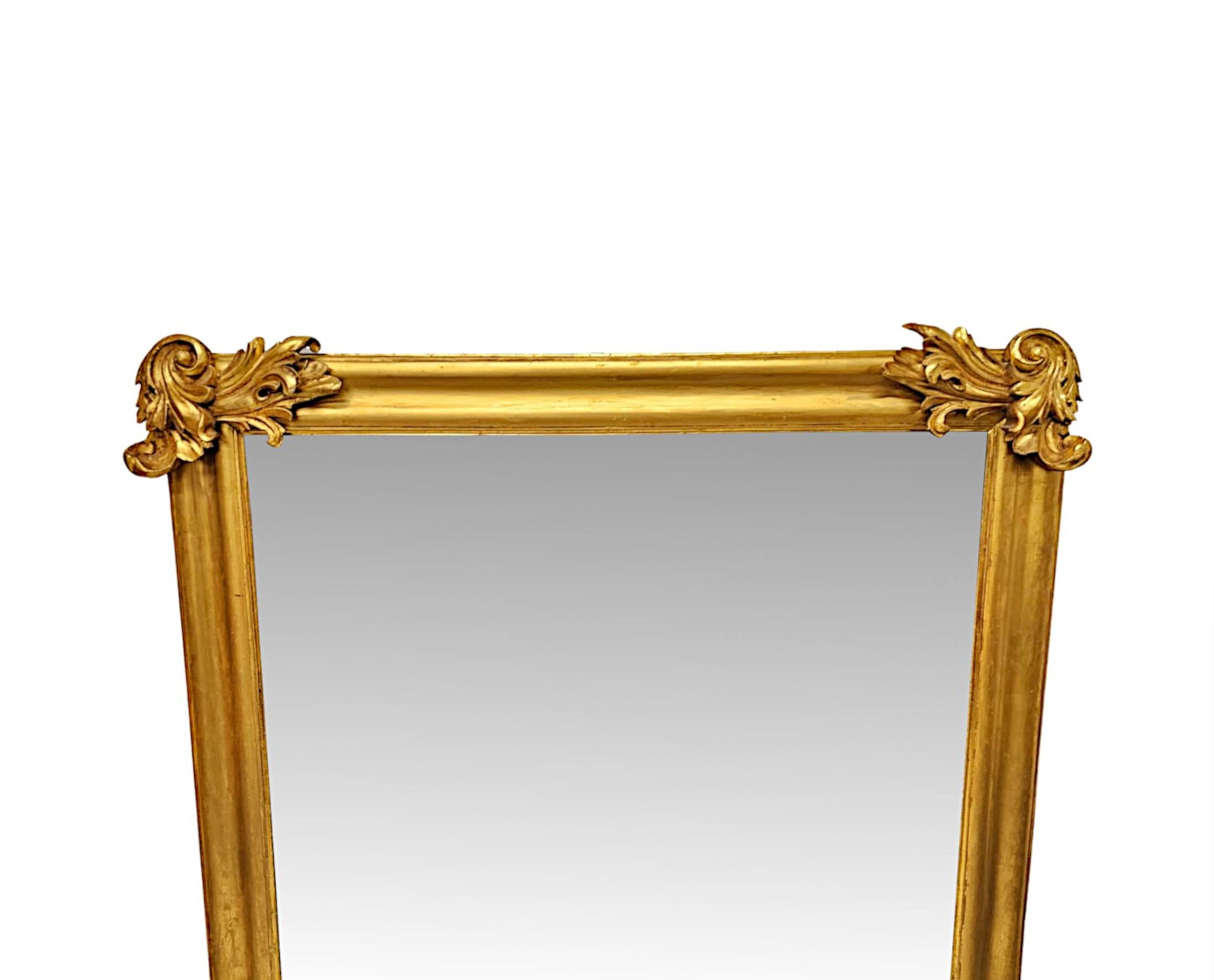 Anglais Très beau miroir à trumeau en bois doré du début du XIXe siècle de William IV en vente