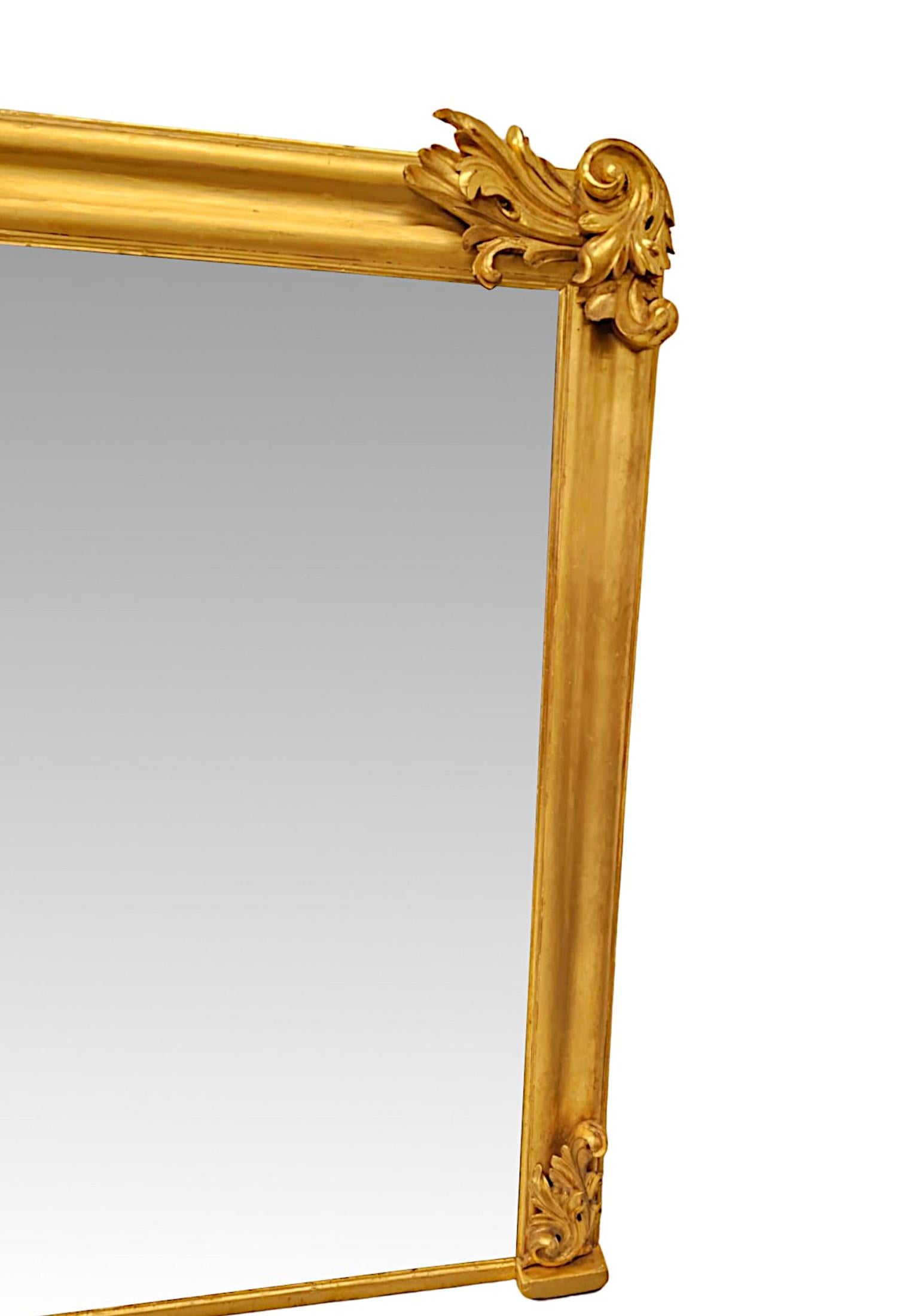 Très beau miroir à trumeau en bois doré du début du XIXe siècle de William IV Bon état - En vente à Dublin, IE