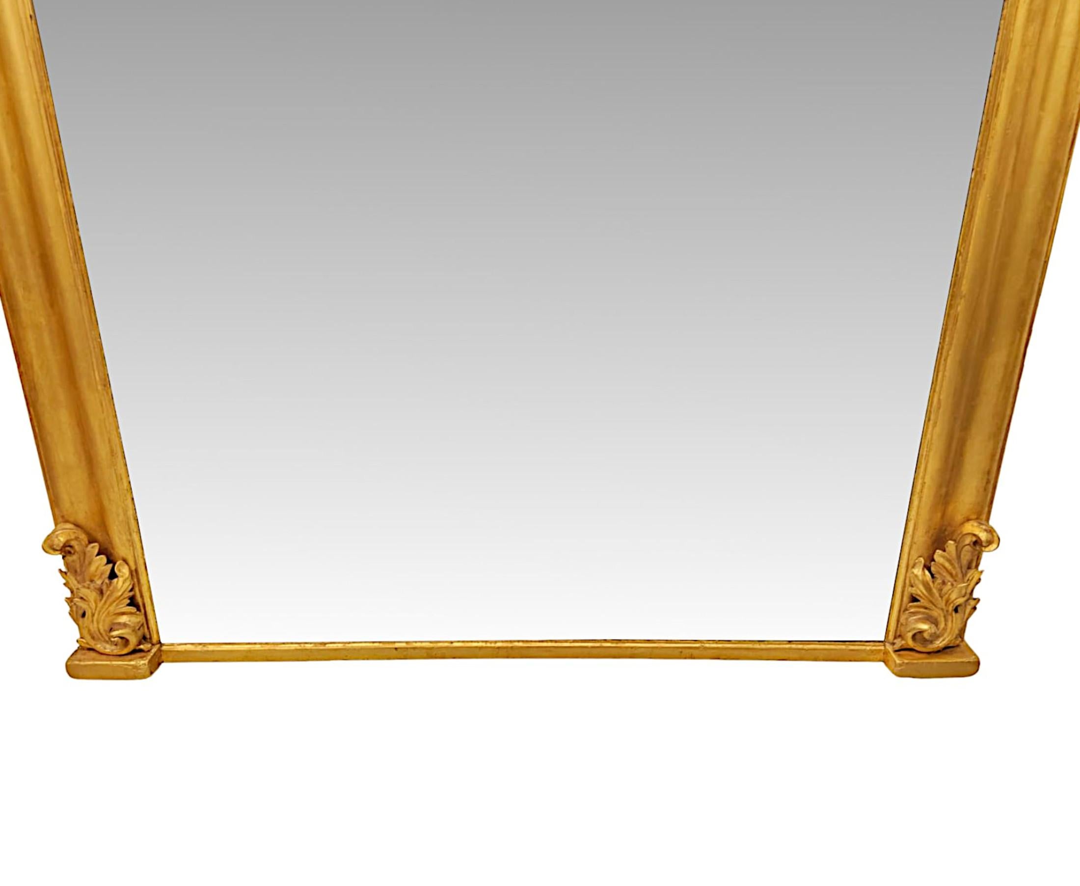 Verre Très beau miroir à trumeau en bois doré du début du XIXe siècle de William IV en vente