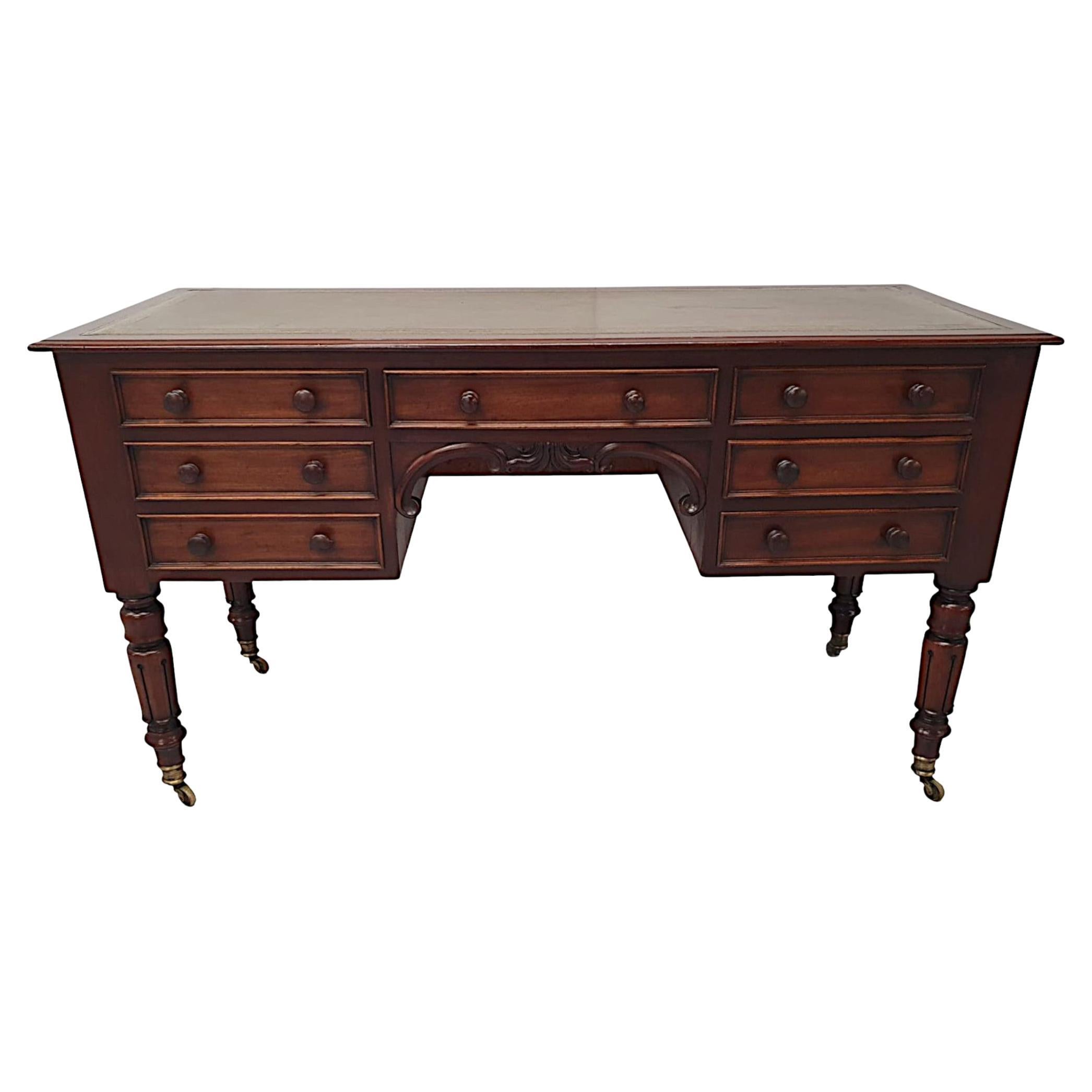  A Very Fine Early 19th Century William IV Leather Top Desk 