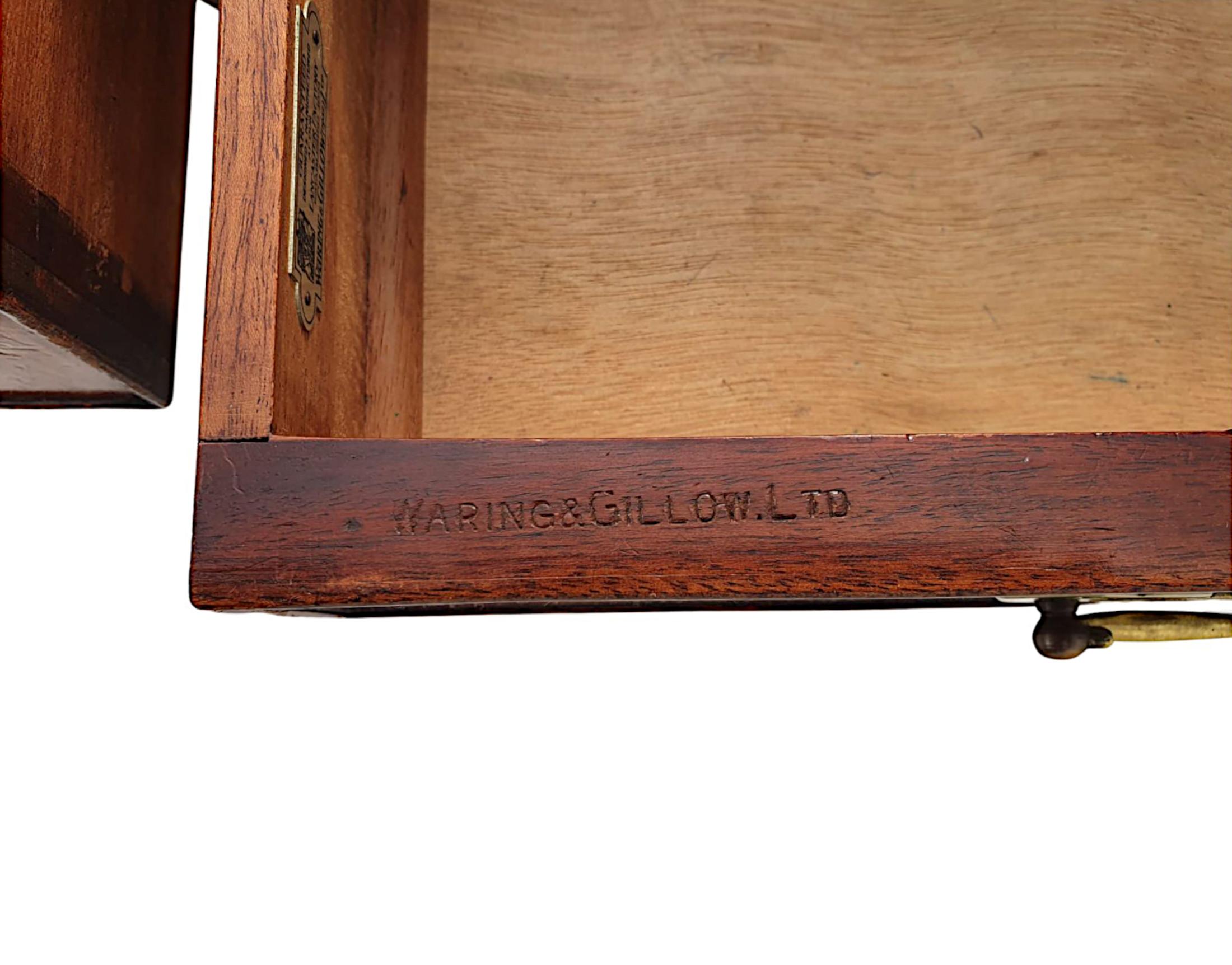 Schreibtisch des frühen 20. Jahrhunderts mit Etikett Waring and Gillow im Angebot 1