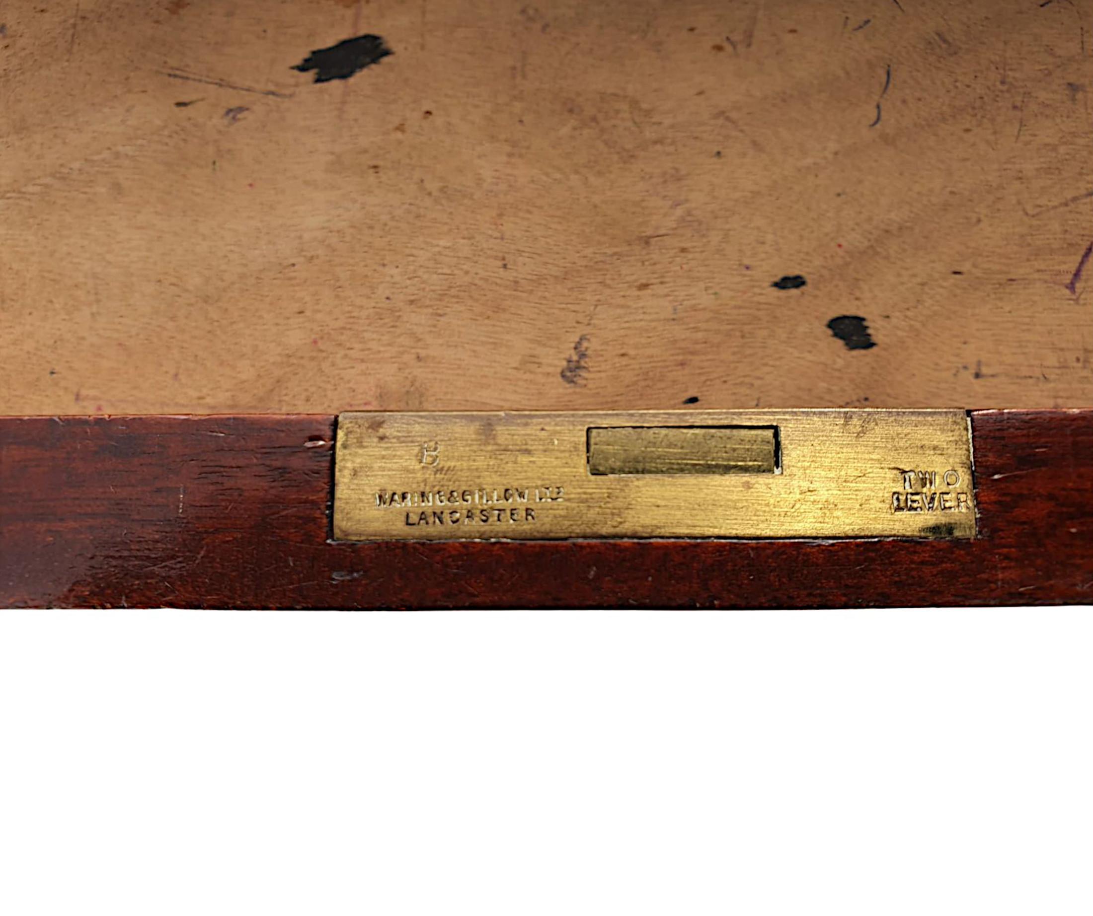 Schreibtisch des frühen 20. Jahrhunderts mit Etikett Waring and Gillow im Angebot 2