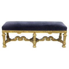 A Very Fine Early 20th Century Louis XVI Style Hand Carved Giltwood Bench