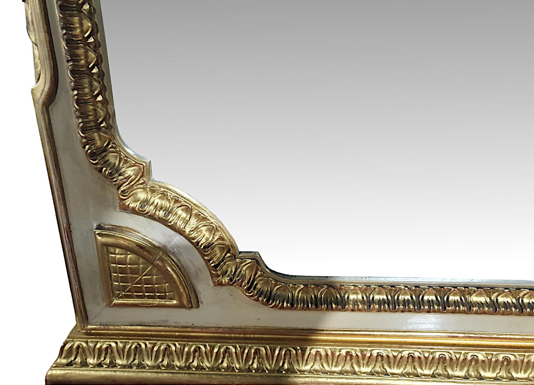Very Fine Early 20th Century  Parcel Gilt Marble Top Console Table and Mirror For Sale 2