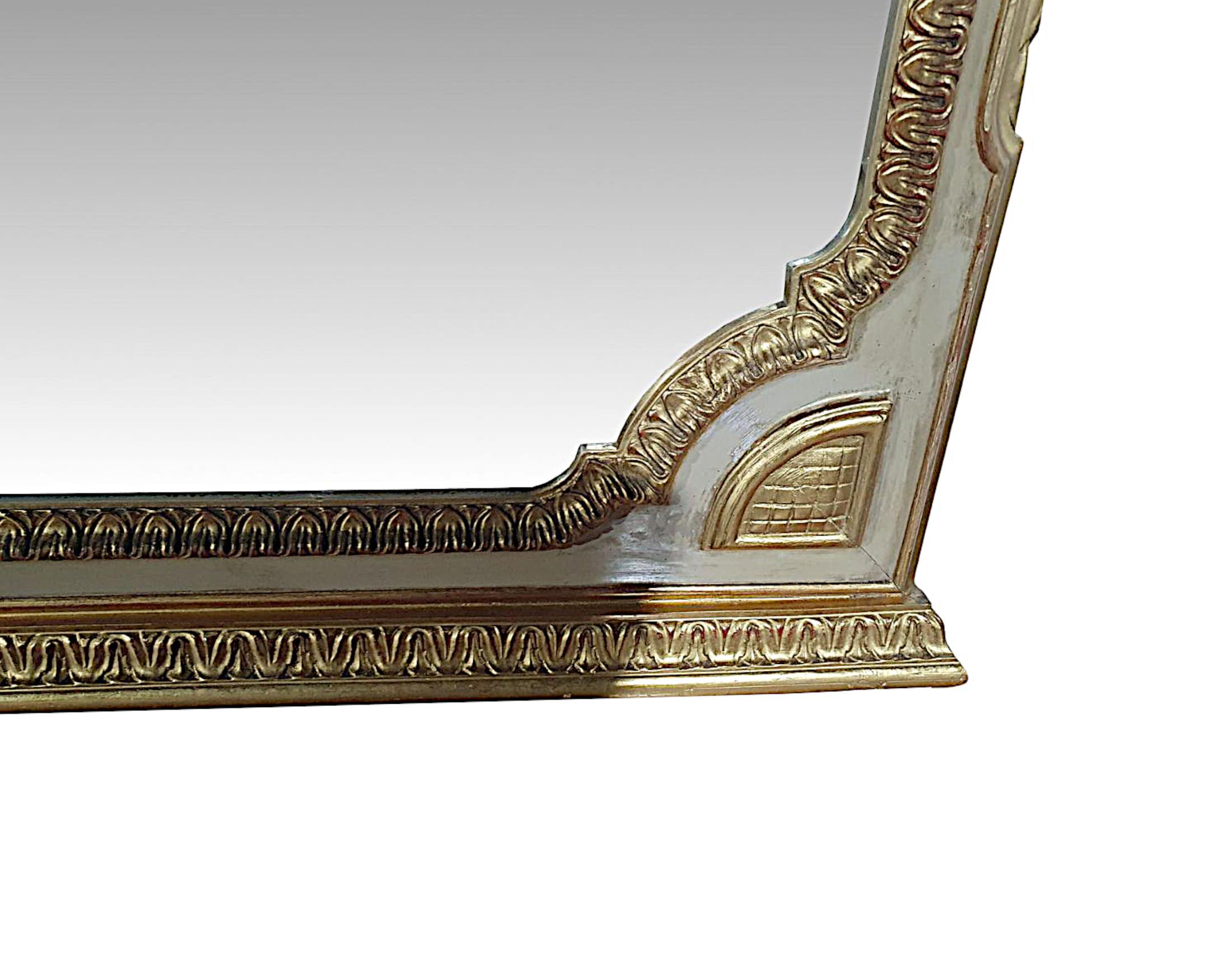 Very Fine Early 20th Century  Parcel Gilt Marble Top Console Table and Mirror For Sale 3