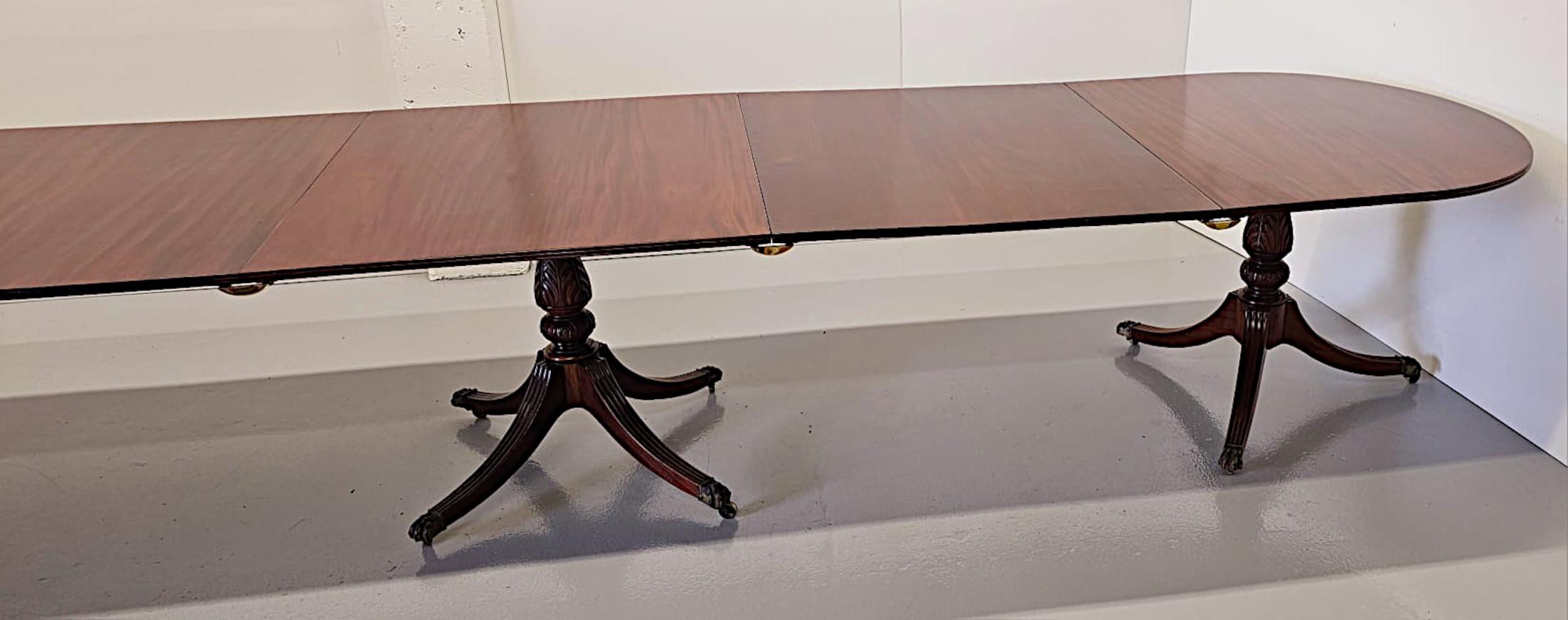 Mahogany A Very Fine Early 20th Century Regency Style D-End Dining Room Table For Sale