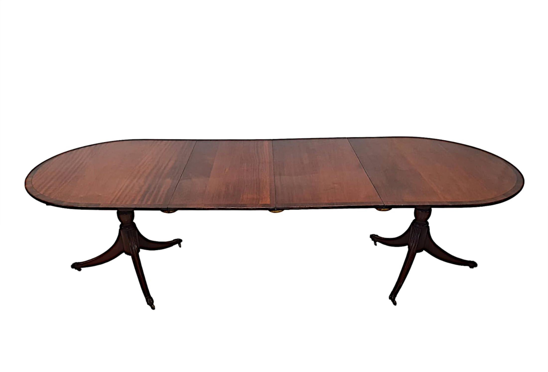 Very Fine Early 20th Century Twin Pillar Dining Table For Sale 1