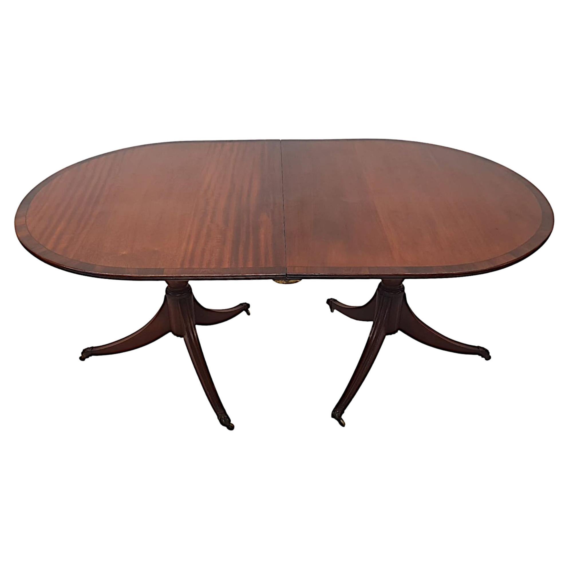 Very Fine Early 20th Century Twin Pillar Dining Table