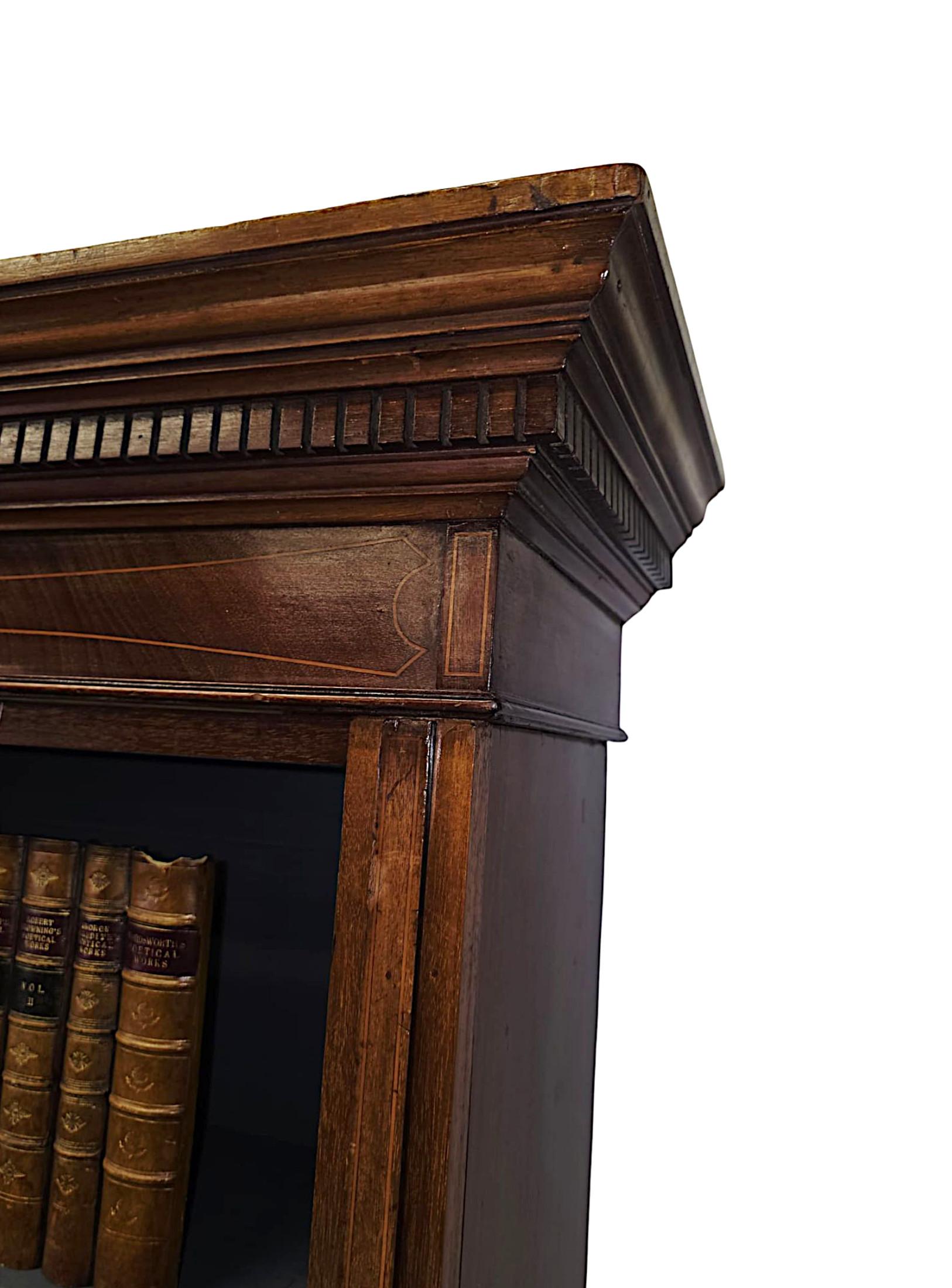 20th Century A Very Fine Edwardian Inlaid Three Section Open Bookcase For Sale