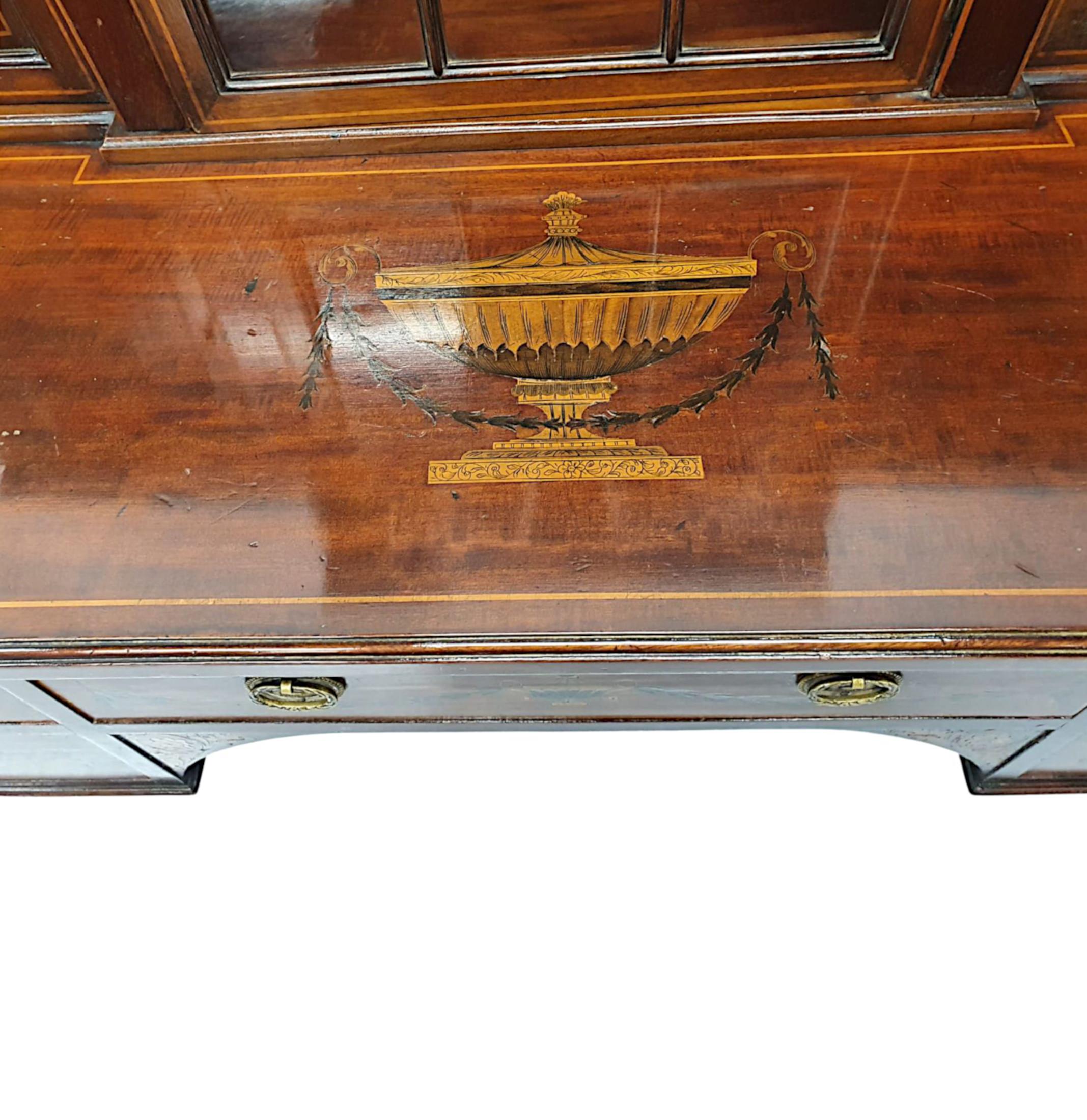 Very Fine Edwardian Marquetry Inlaid Table or Cabinet by Shoolbred of London For Sale 4