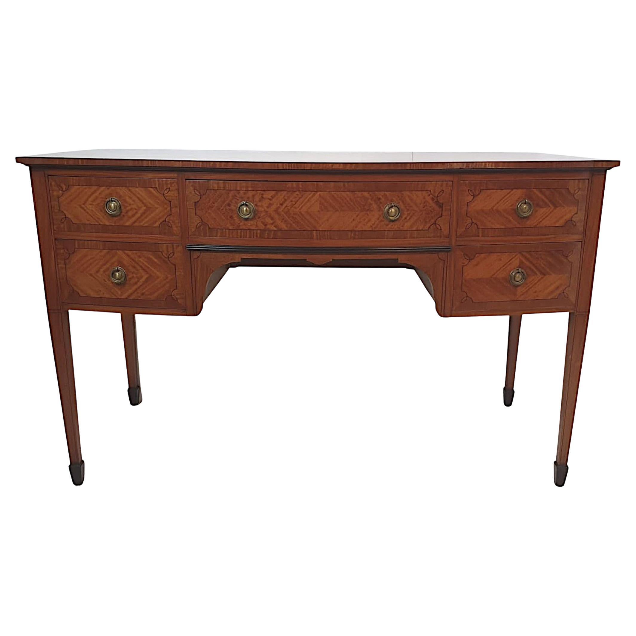 Very Fine Edwardian Satinwood Writing Desk or Dressing Table For Sale