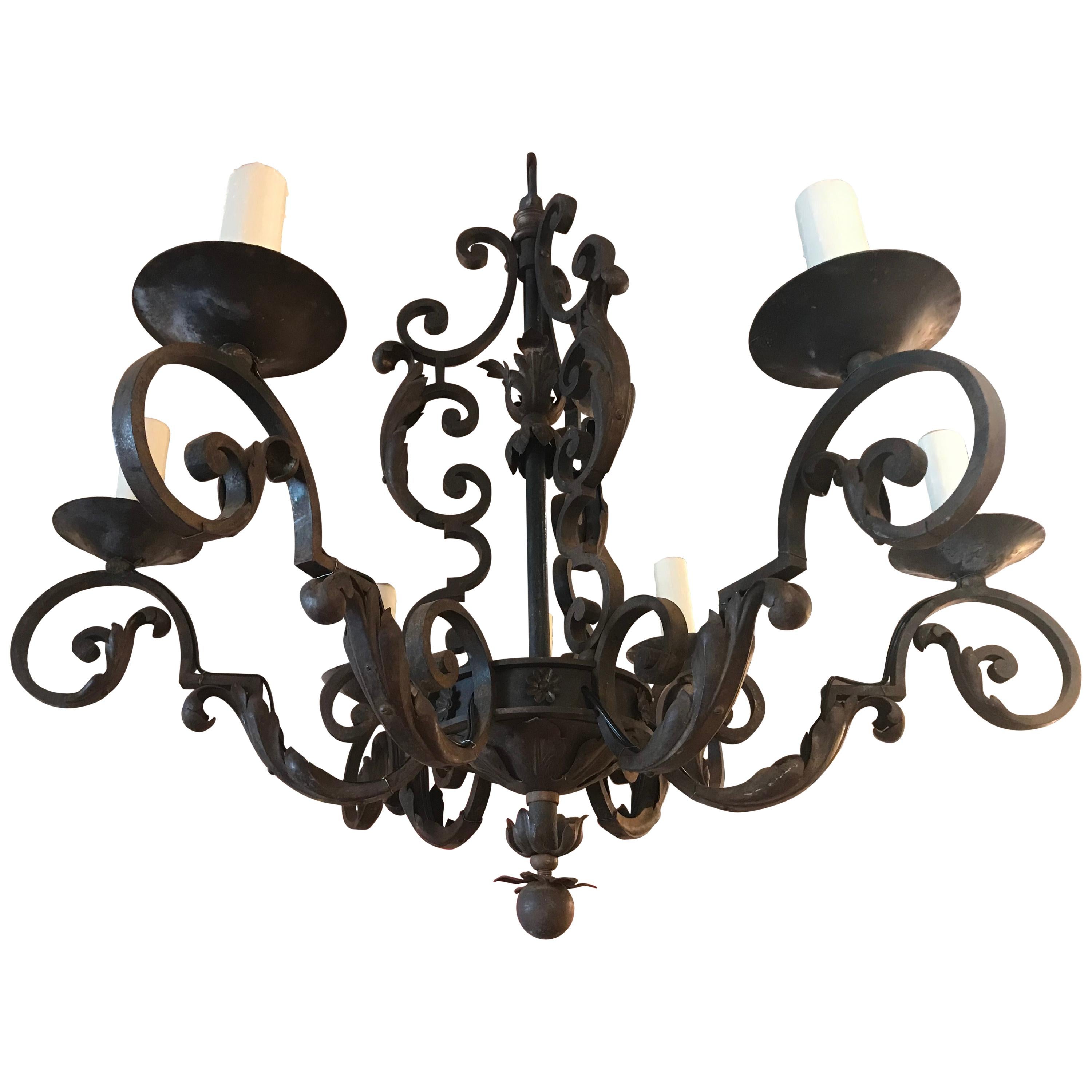 Very Fine and Elegant Iron Chandelier