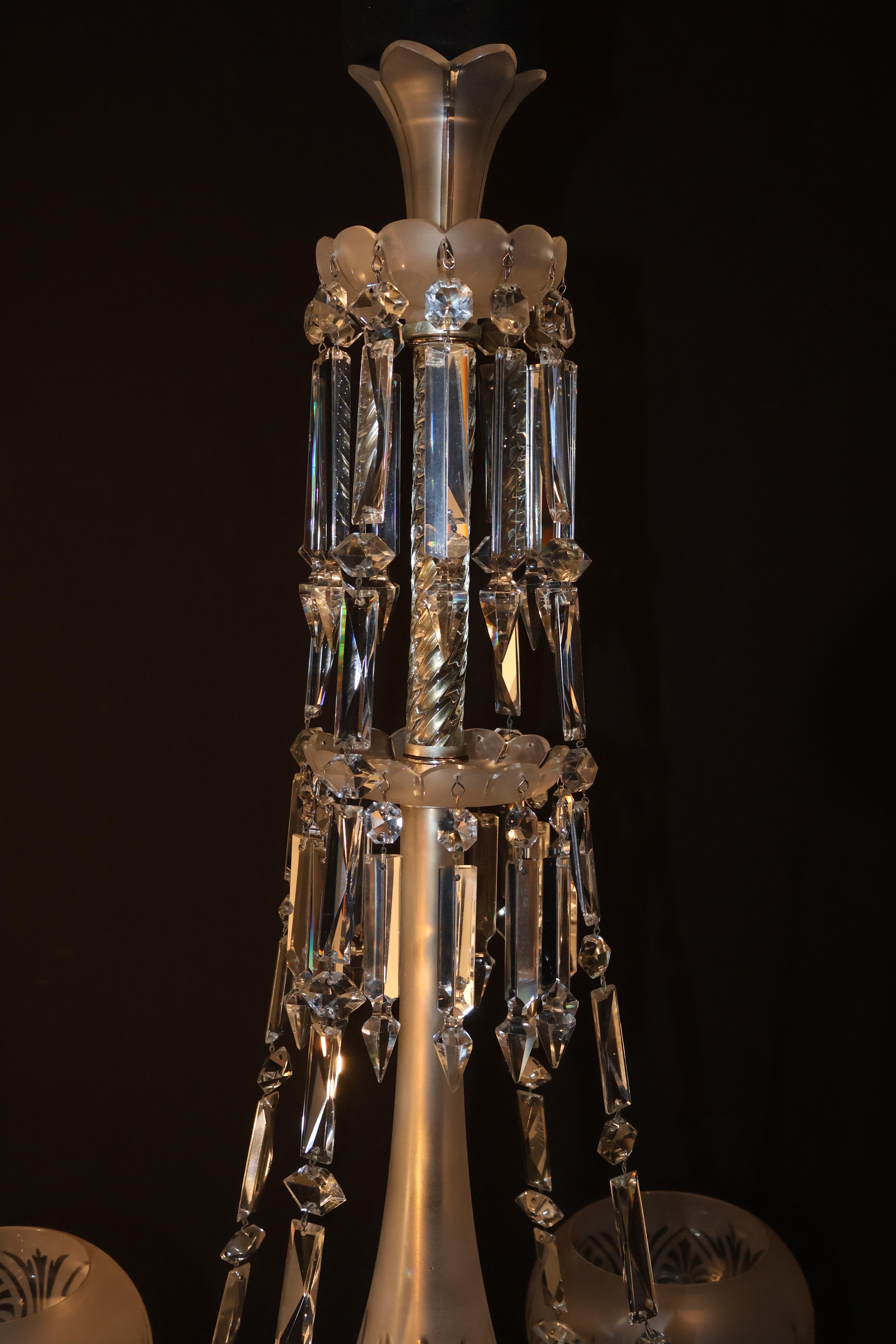 Late 19th Century A Very Fine English Crystal Gasolier For Sale