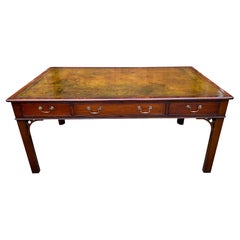 Very Fine George III Period Mahogany Partners Library Writing Table