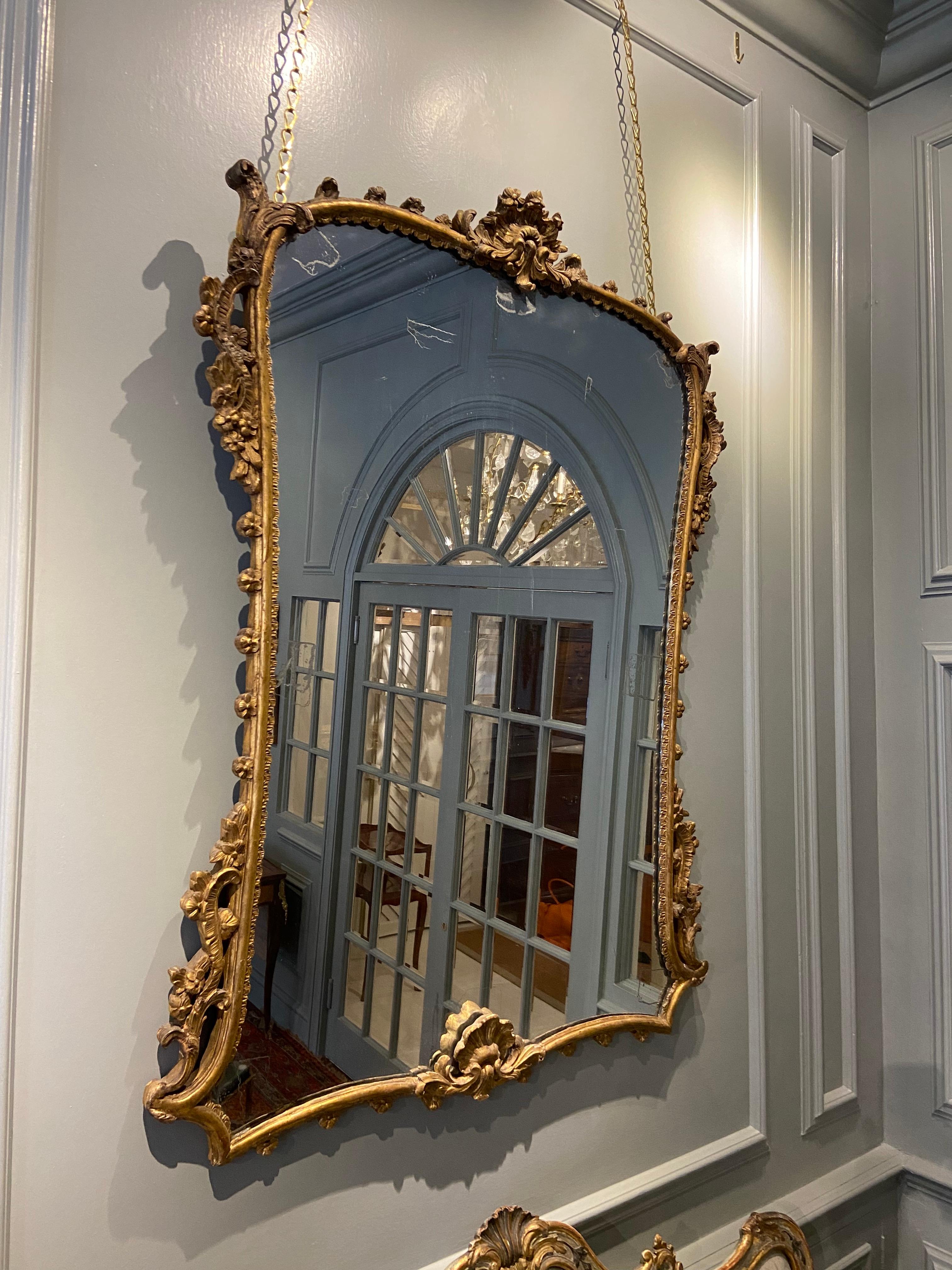 A Very Fine German Giltwood Wall Mirror 'Mid 18th Century' For Sale 3
