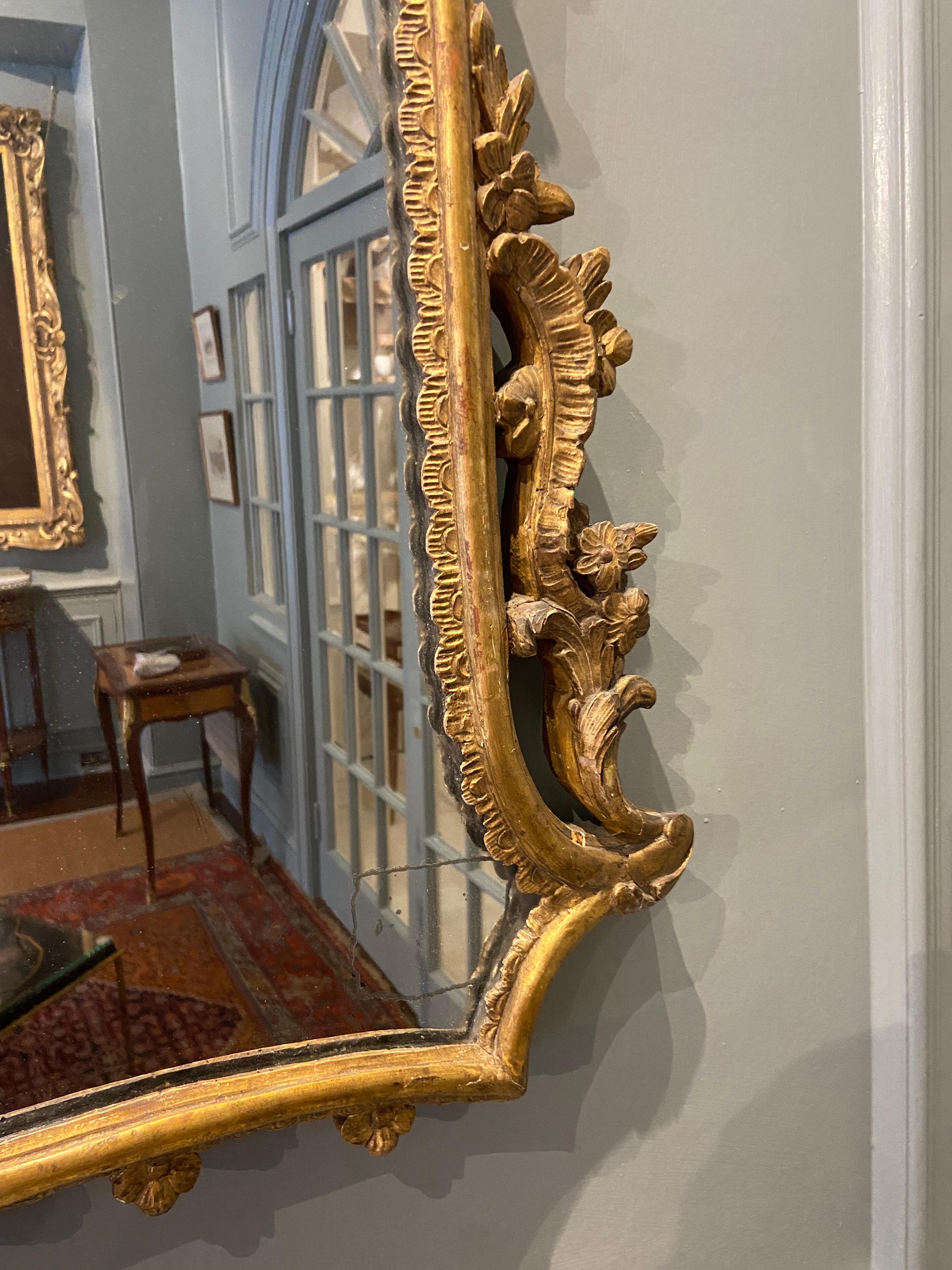 A Very Fine German Giltwood Wall Mirror 'Mid 18th Century' For Sale 4