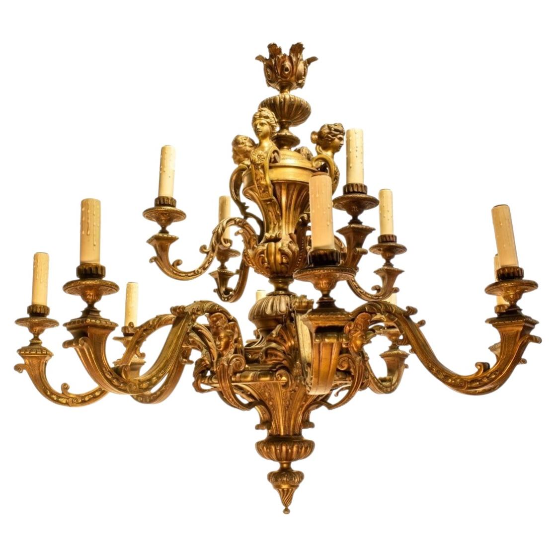 A Very Fine Gilt Bronze Chandelier
