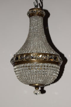 Very Fine Gilt Bronze & Crystal "Basket" Chandelier