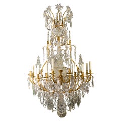 Very Fine Gilt Bronze & Crystal Chandelier by Baccarat