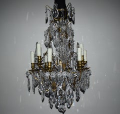Very Fine Gilt Bronze & Crystal Chandelier