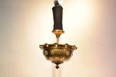 A Very Fine Gilt Bronze & Crystal Pendant by Jansen - France, circa 1930.