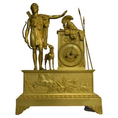 Very Fine Gilt Bronze Neoclassical Empire Mantle Clock