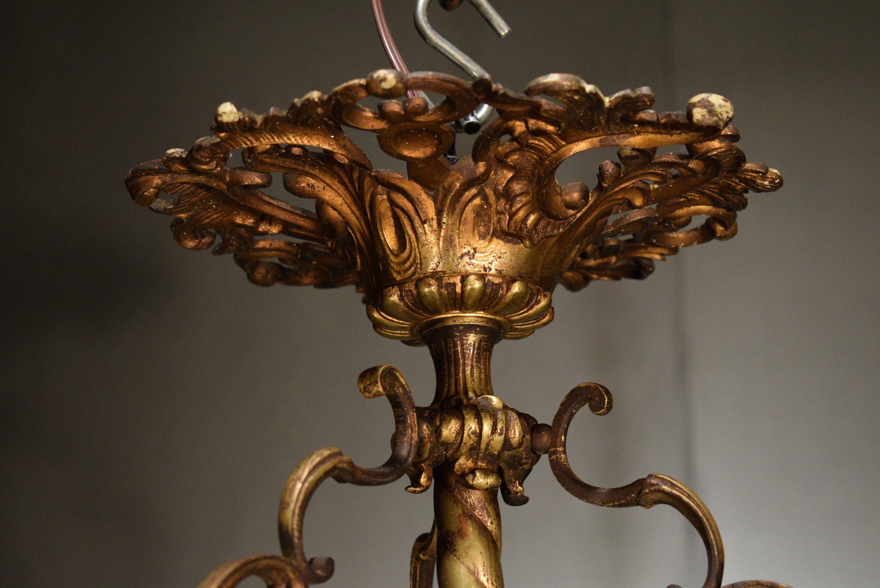 Very Fine Gilt Bronze Pendant in the Louis XV Style 3