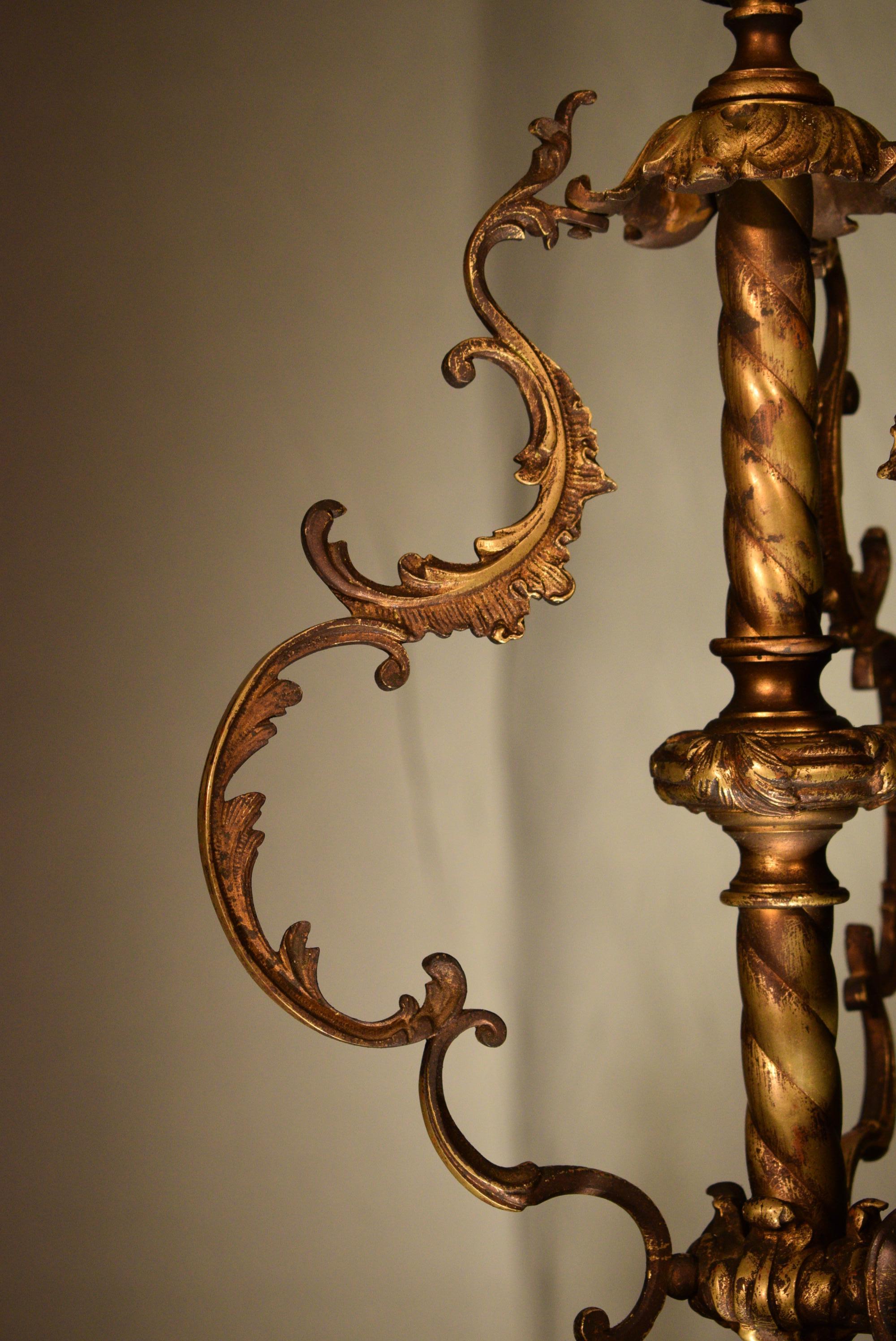Very Fine Gilt Bronze Pendant in the Louis XV Style 4